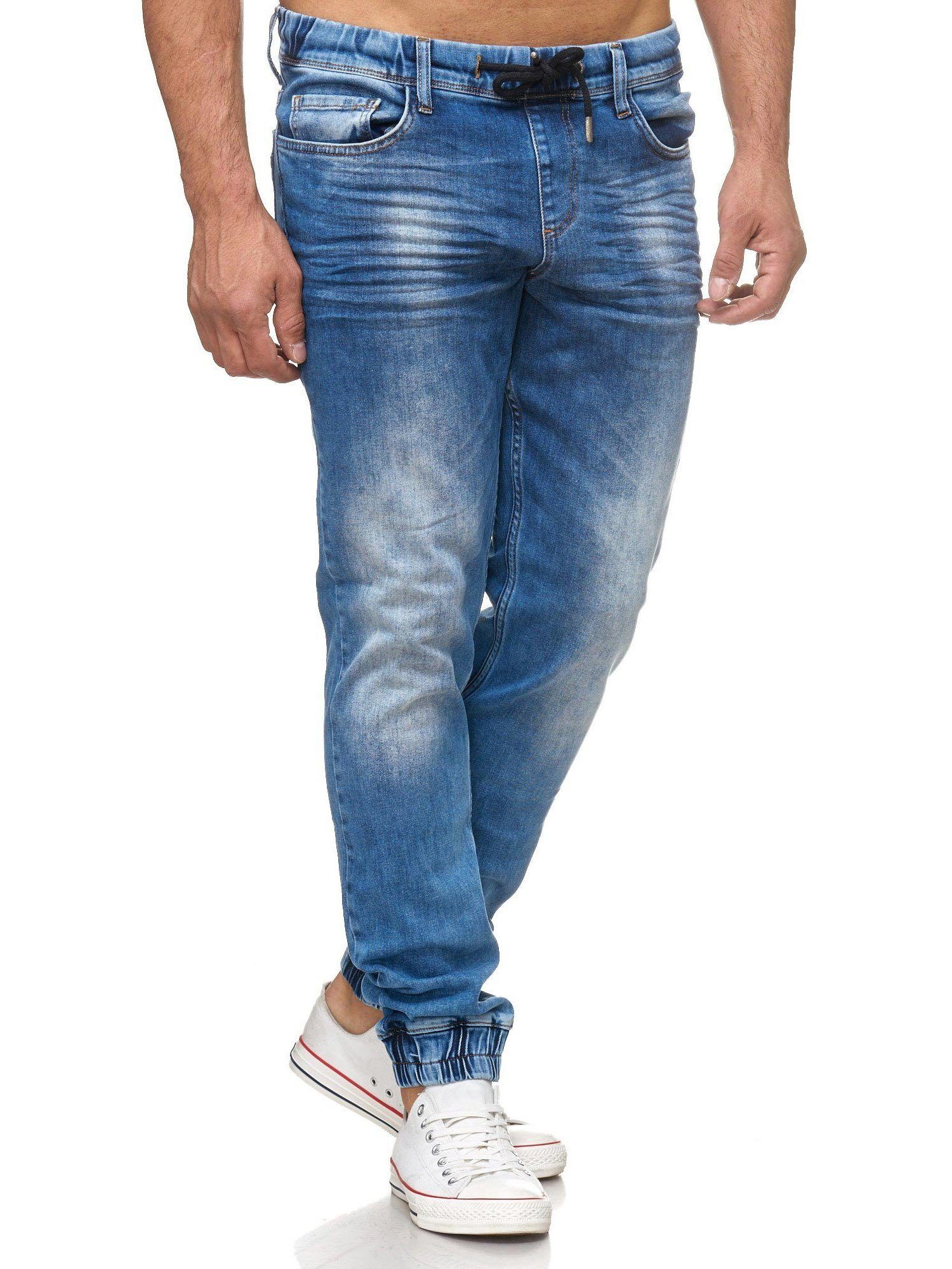 Jogger-Stil Straight-Jeans im Tazzio 17506 Sweat blau Hose