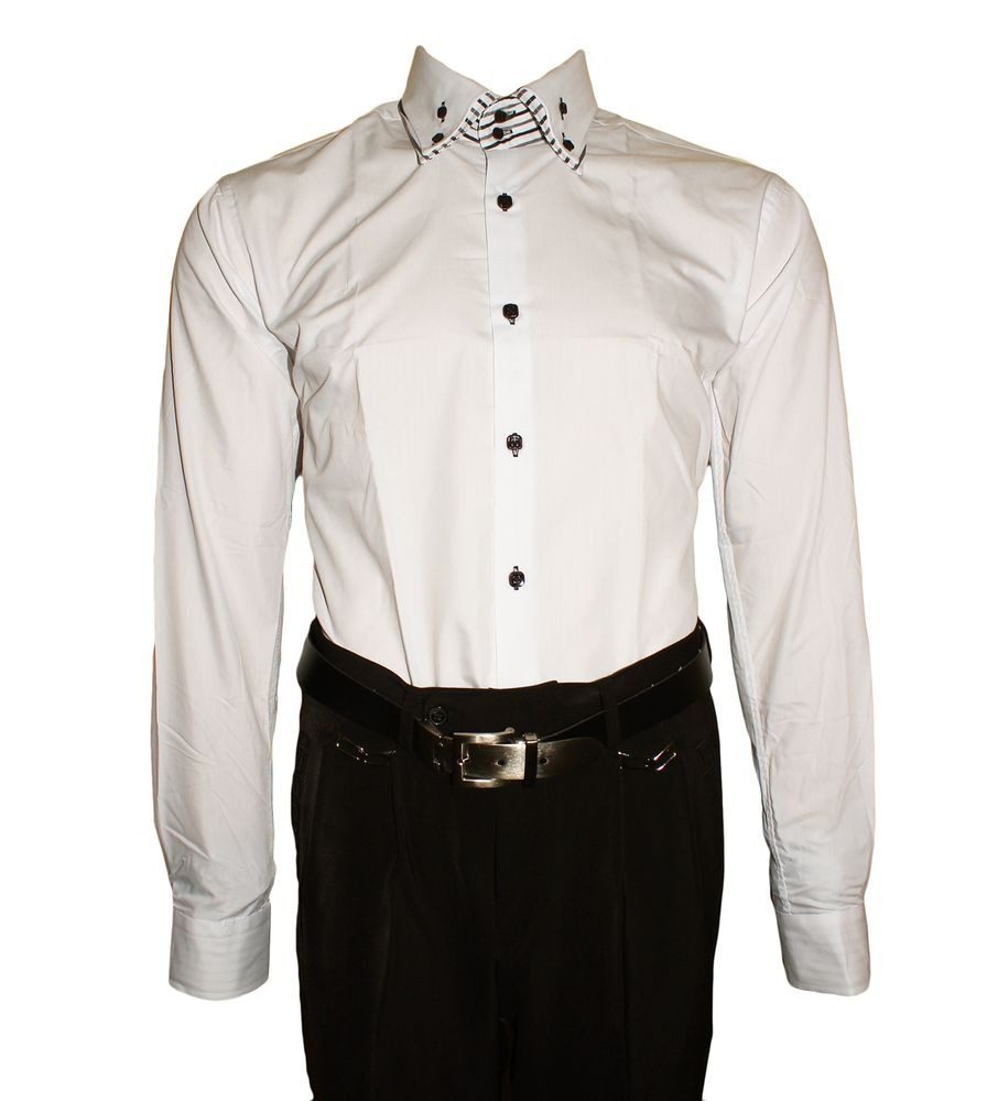 Businesshemd Designer Herren Hemd doppel Kragen Slim Fit
