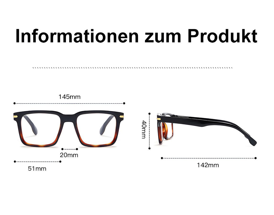 PACIEA Lesebrille Damen Herren Oversized Vollrand Anti Blaulicht Mode
