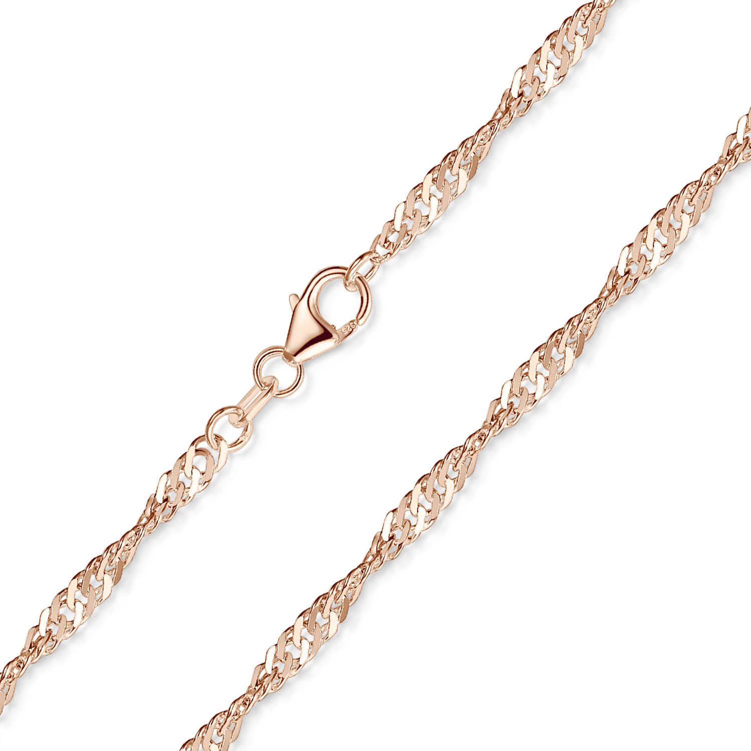 Materia Silberkette Rosegold Singapurkette für Damen günstig online kaufen