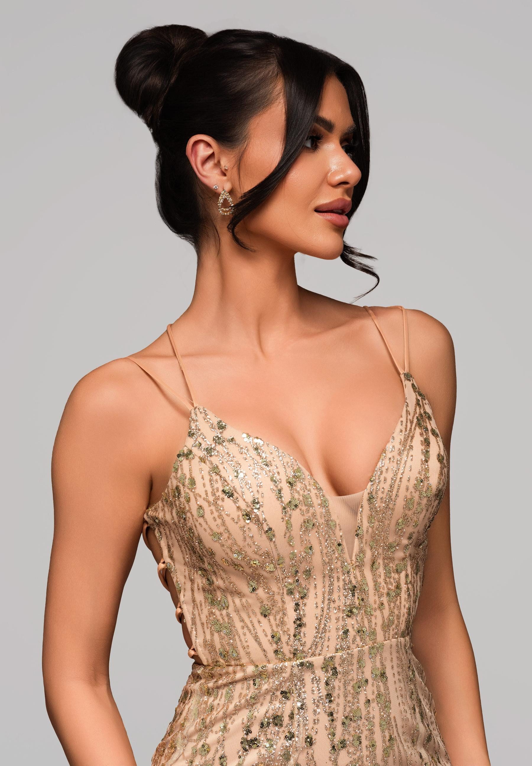 OMBRE Abendkleid Glamouröses Abendkleid mit Paillettenverzierung günstig online kaufen