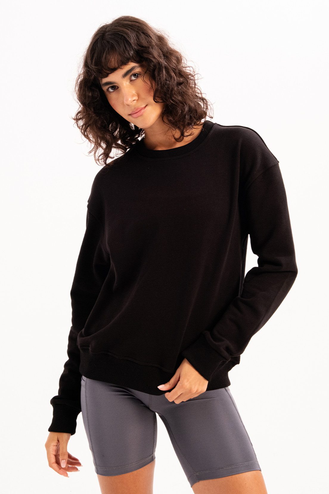 JUSTEVER Kapuzenpullover Damen-Sweatshirt-Trainingsoberteil mit Rundhalsausschnitt und Basic-Pa