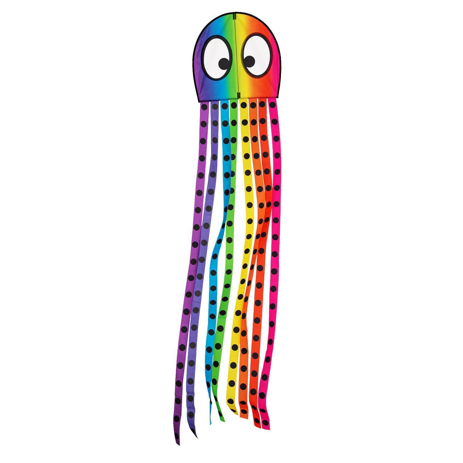 Wolkenstürmer Flug-Drache Olli Octopus Kinderdrachen - Oktopus Flugddrachen, Kraken Design, (Oktopus Flugdrachen für Kinder (regenbogen) mit 40m Drachenschnur, 1-tlg), Kinderdrachen Olli Oktopus ab 3 Jahre (regenbogen)