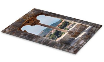 Posterlounge Acrylglasbild Filtergrafia, Blick durch ein Fenster in der Toskana Italien, Mediterran Fotografie