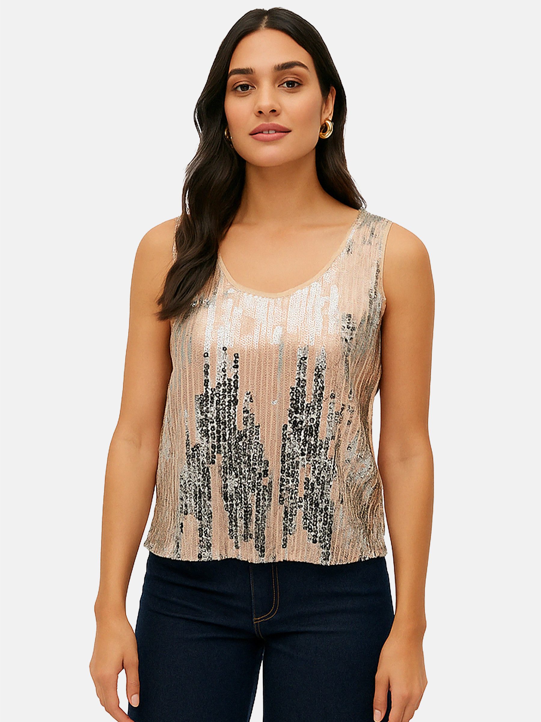 Noisy may Blusenshirt Party Oberteil Ärmellos mit Pailletten Glänzendes Top günstig online kaufen