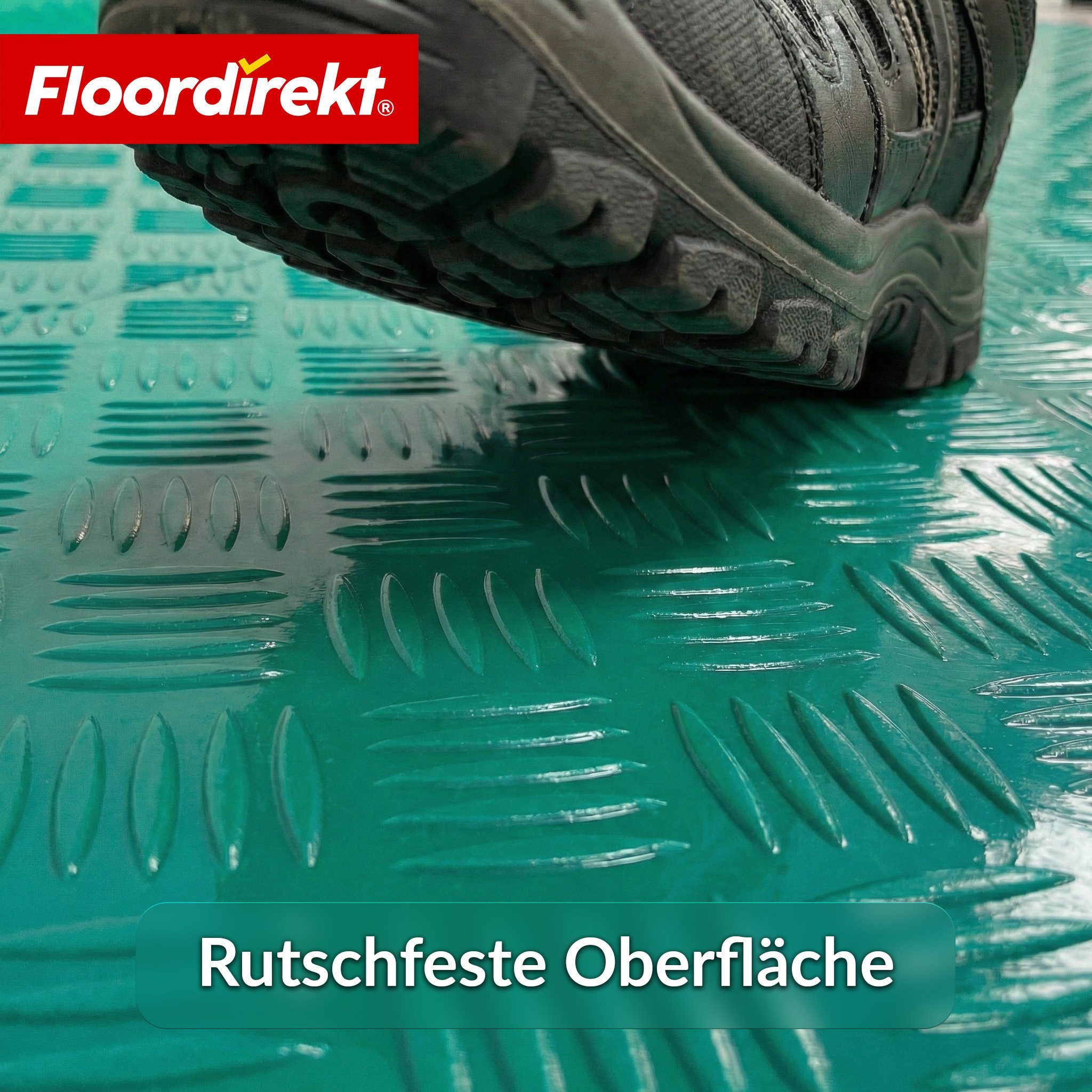 Floordirekt Vinylboden PVC-Bodenbelag Bullet Riffelblech-Optik 110 cm Breite, rutschfest, Abriebarm & langlebig, vielseitig einsetzbar