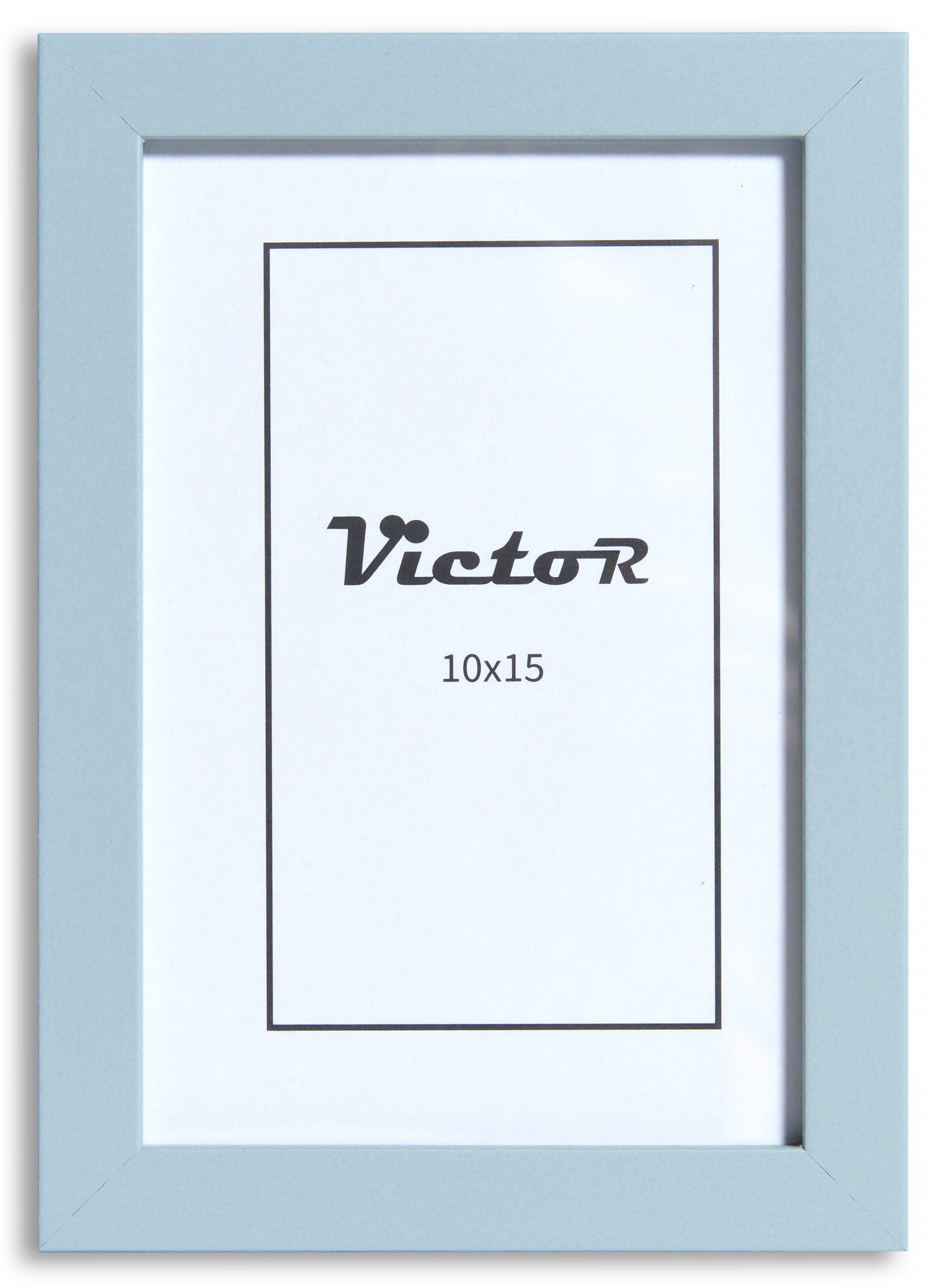 Victor (Zenith) Bilderrahmen in schmaler cm, Klee, mit Holzrahmen Leiste 10x15 blau