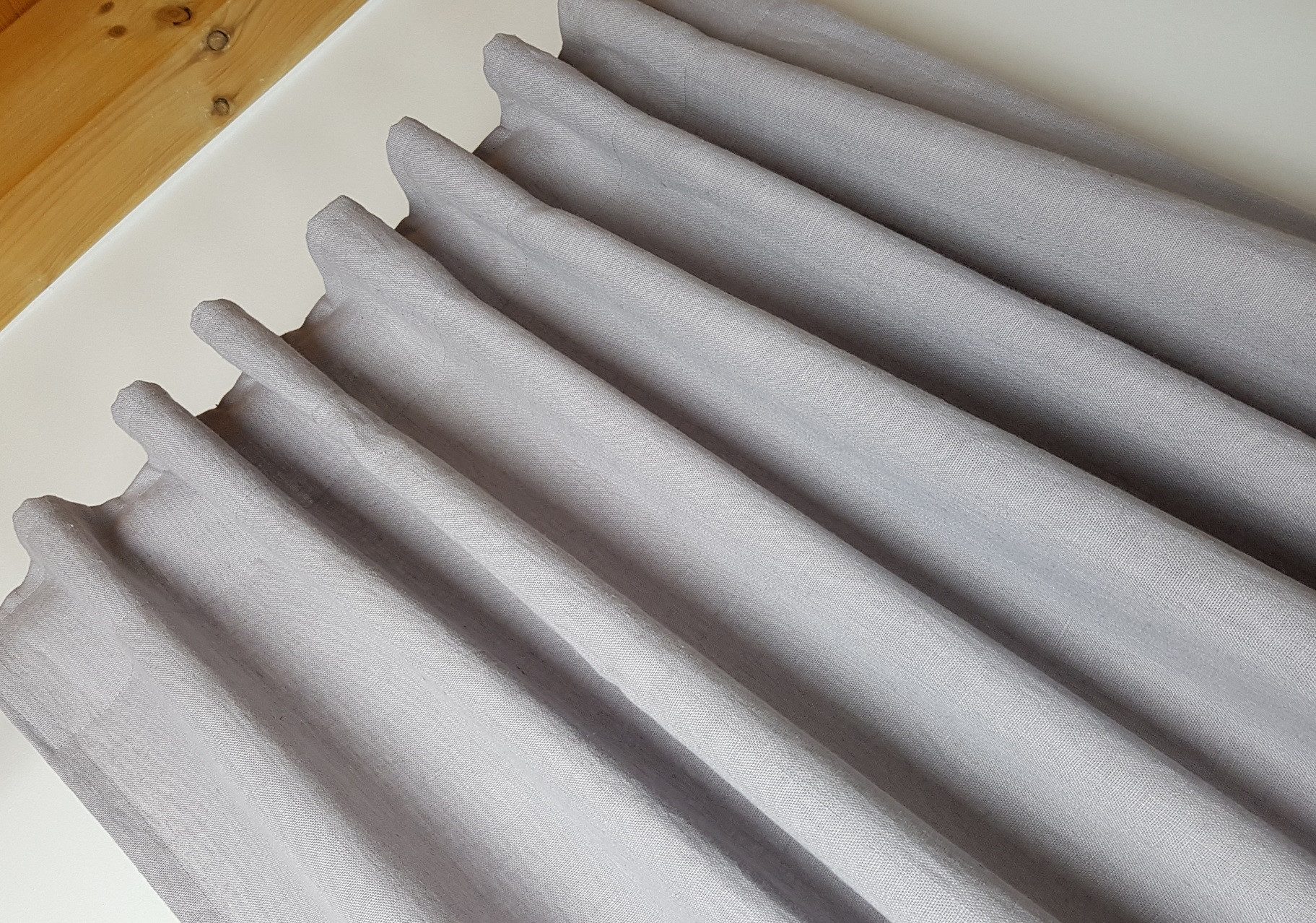 novumfix Vorhang Leinengardine grau 100% Naturfaser Kräuselband 140x250cm(B günstig online kaufen