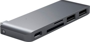 Satechi Type-C Pass-through USB Hub Adapter zu MicroSD-Card, SD-Card, USB 3.0, USB Typ C