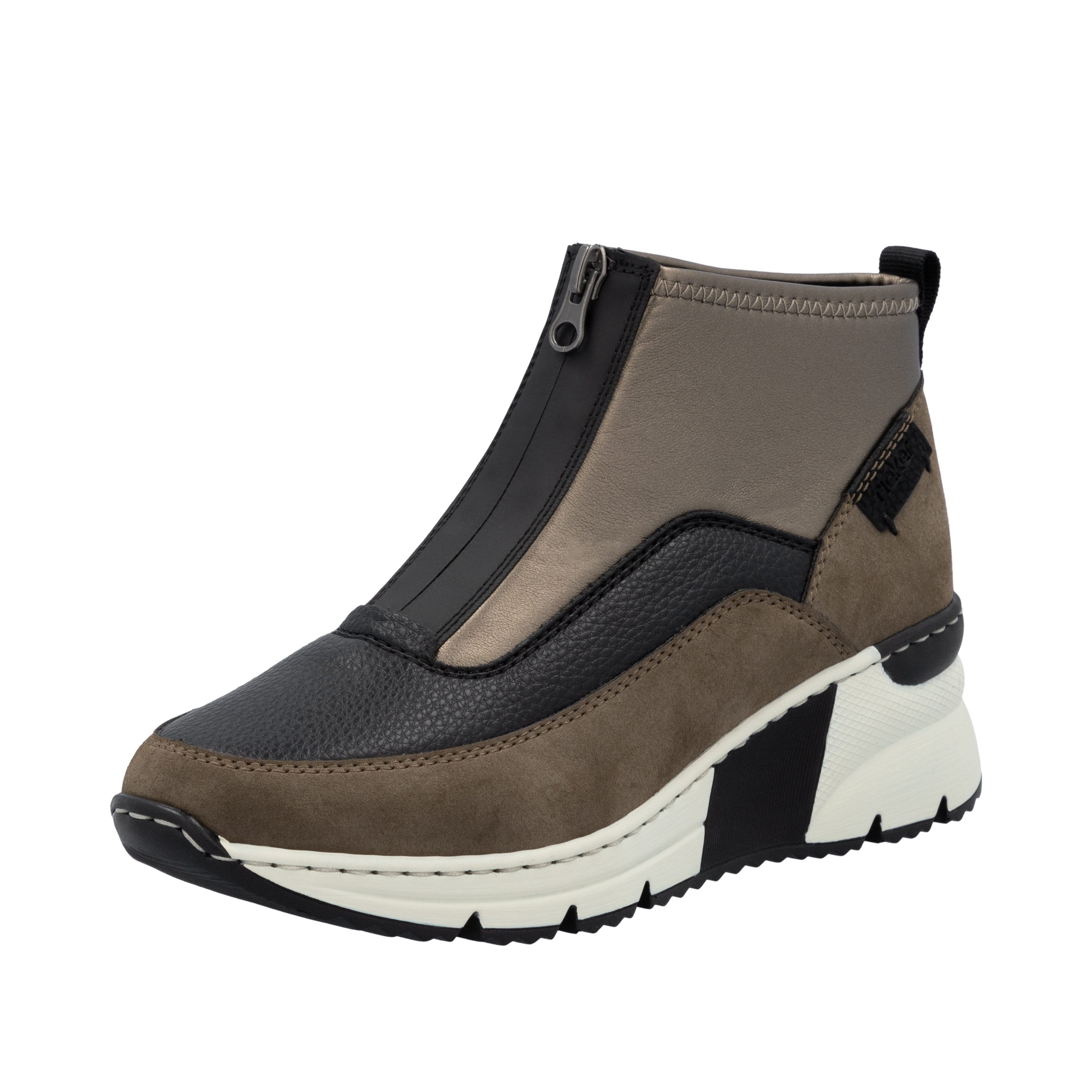 Rieker Schlupfboots Stiefelette, High Top Sneaker mit Reißverschluss auf der Vorderseite