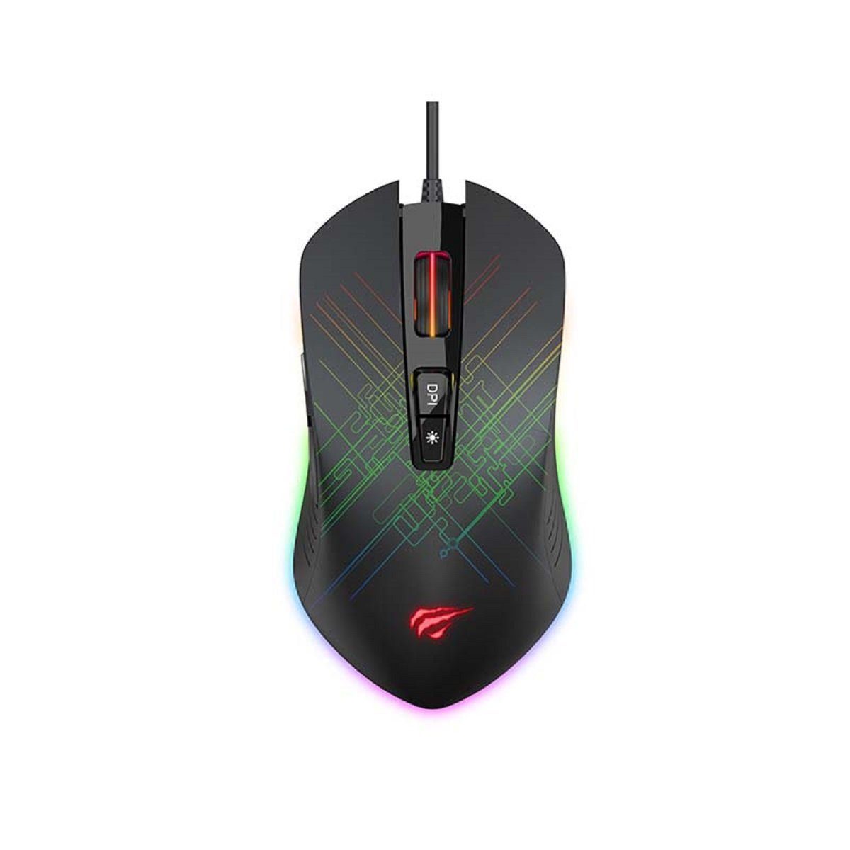 Havit Gaming Maus RGB-Hintergrundbeleuchtung 800-4800 DPI Schwarz Gaming-Maus