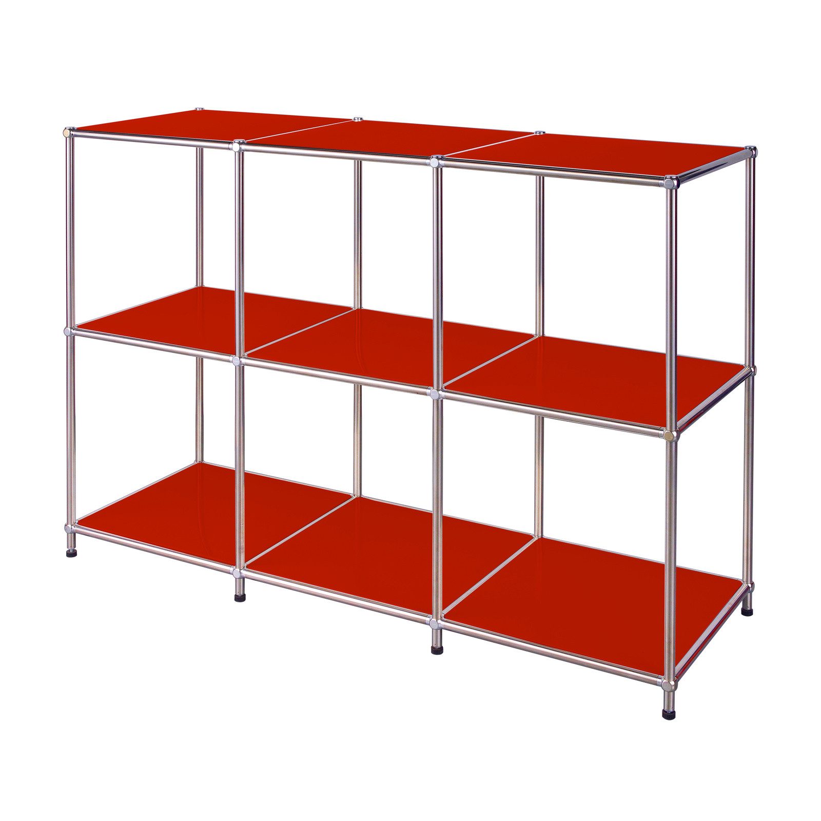 Floordirekt Sideboard Metall Concept Epure MK-018, Standregal Lowboard (Standregal Lowboard), verchromtes Metallgestell, 3 Ablagen, B116×T40×H82 cm