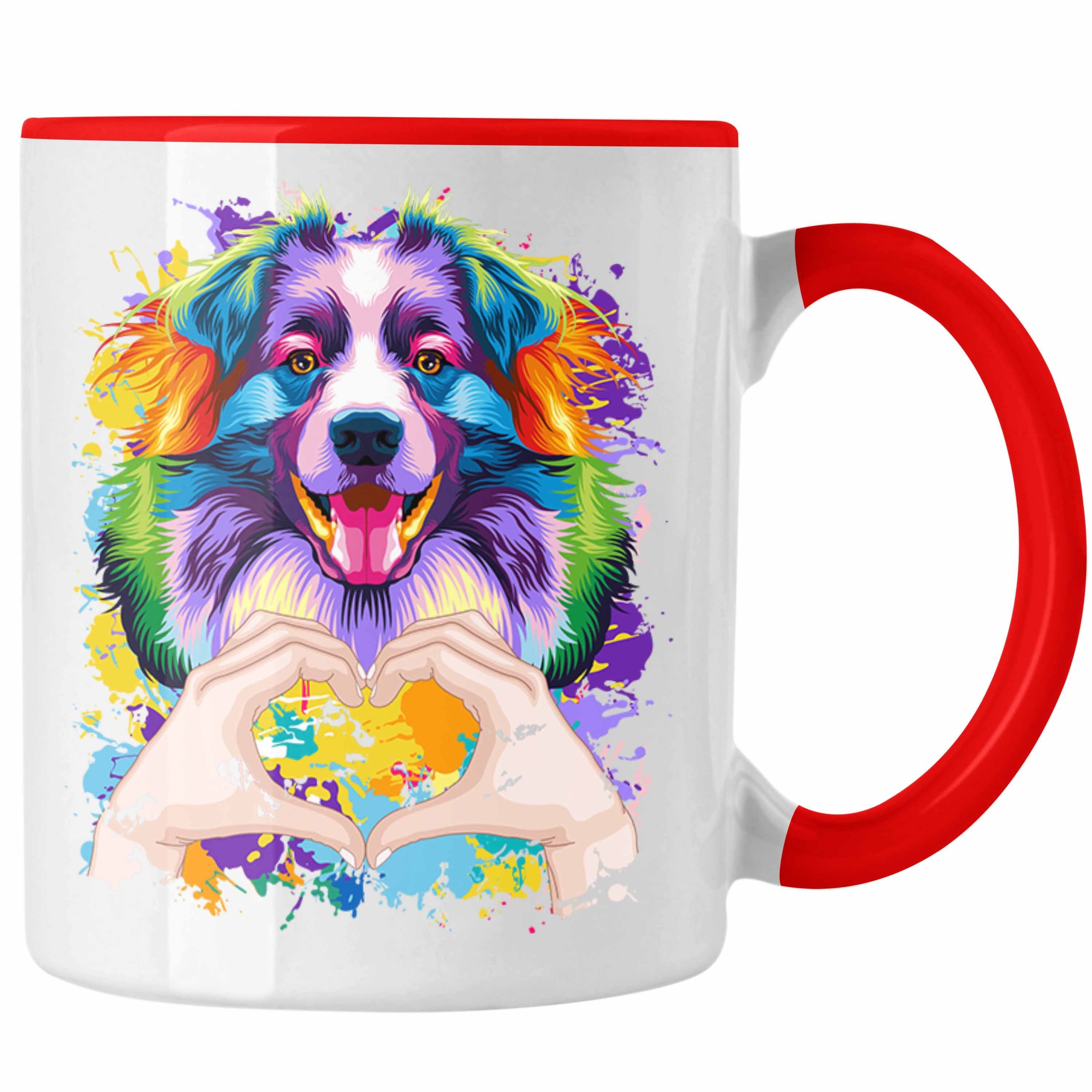 Trendation Tasse Australian Shepherd Besitzer Farbe Love Tasse Geschenk Lustiger Spruch Rot