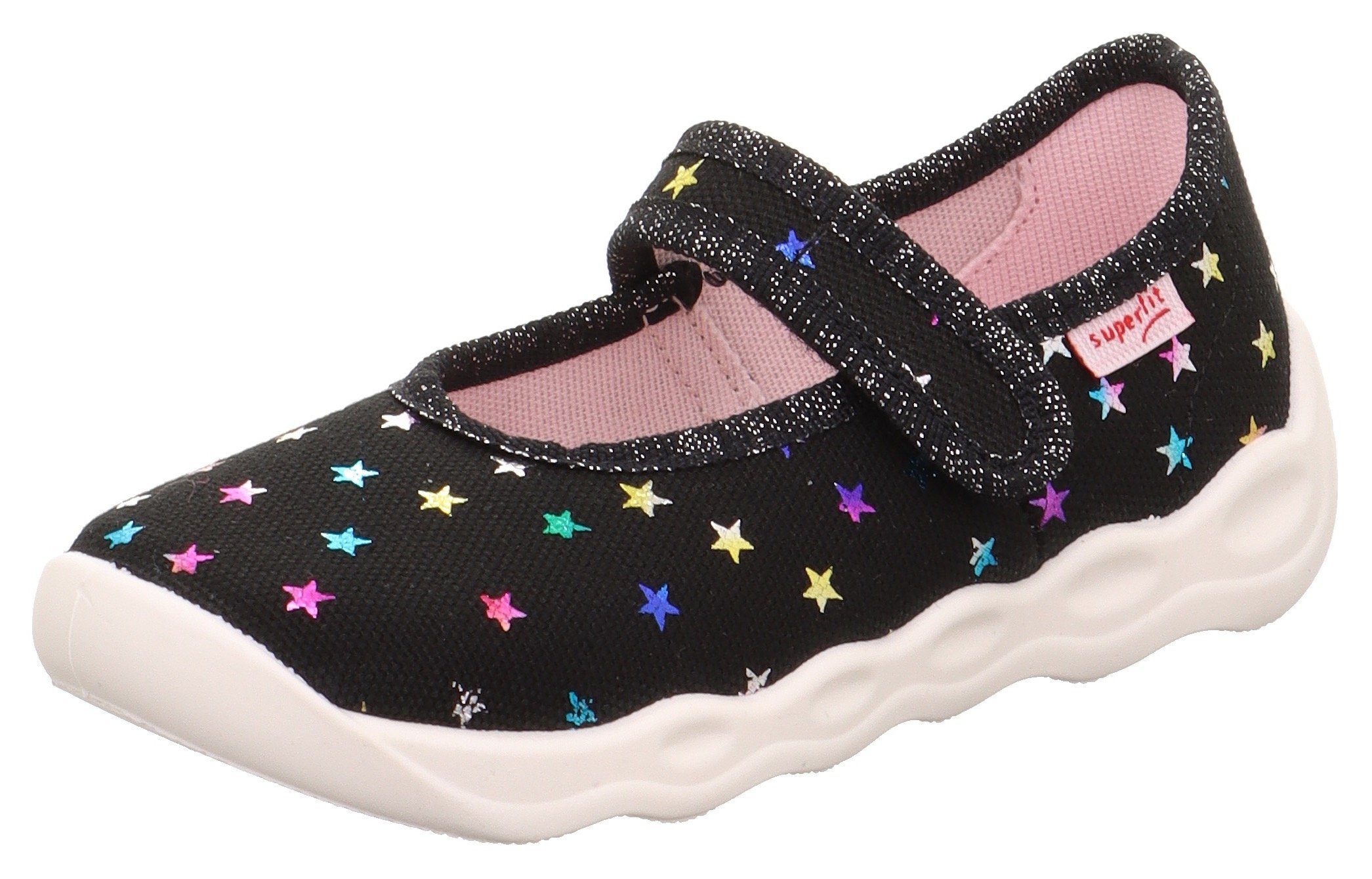 Superfit BUBBLE WMS: Mittel Hausschuh Ballerina, Klettschuh, Kindergarten Schuh mit Klettriemchen