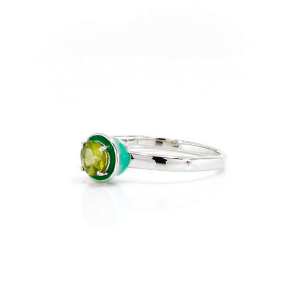 Cavill Silberring Cavill Peridot Ring 0,80 ct, 925er Silber platiniert, grün, Damen (1-tlg)