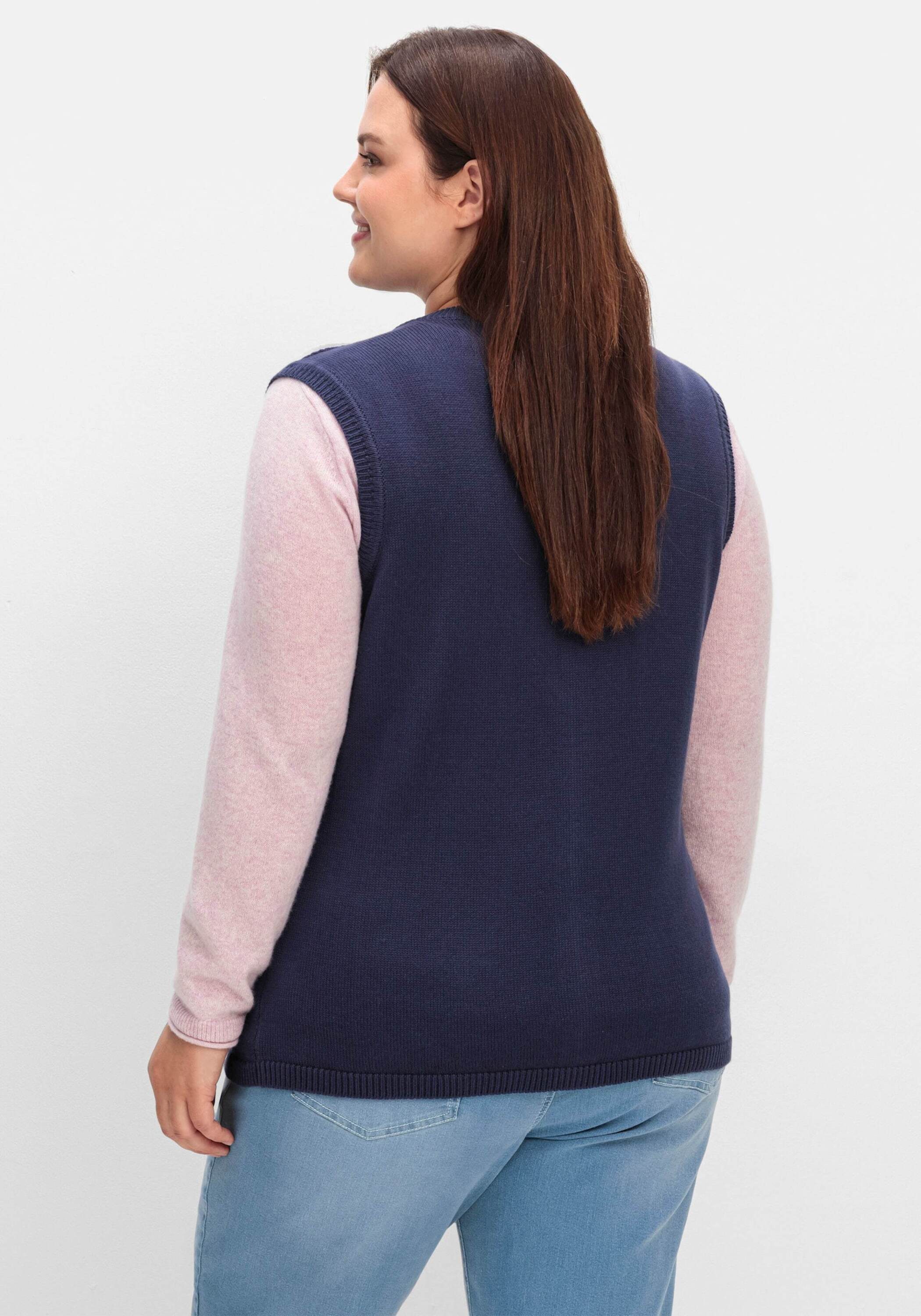 Sieh an! Strickweste Strickweste Ärmellos Struktur