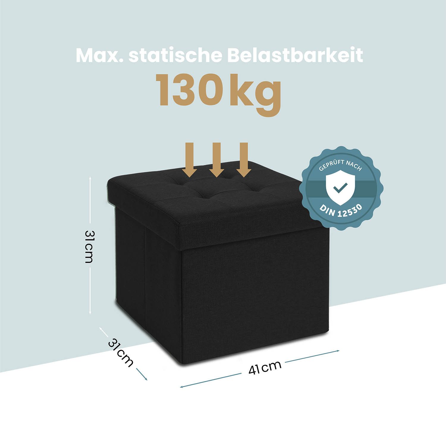Blumtal Sitztruhe Sitzbank mit Stauraum + Aufbewahrungsboxen bei M & L - Polsterhocker, faltbar, nutzbar als Sitzhocker, Spielzeugtruhe, Fußhocker – Bild 2 von 5