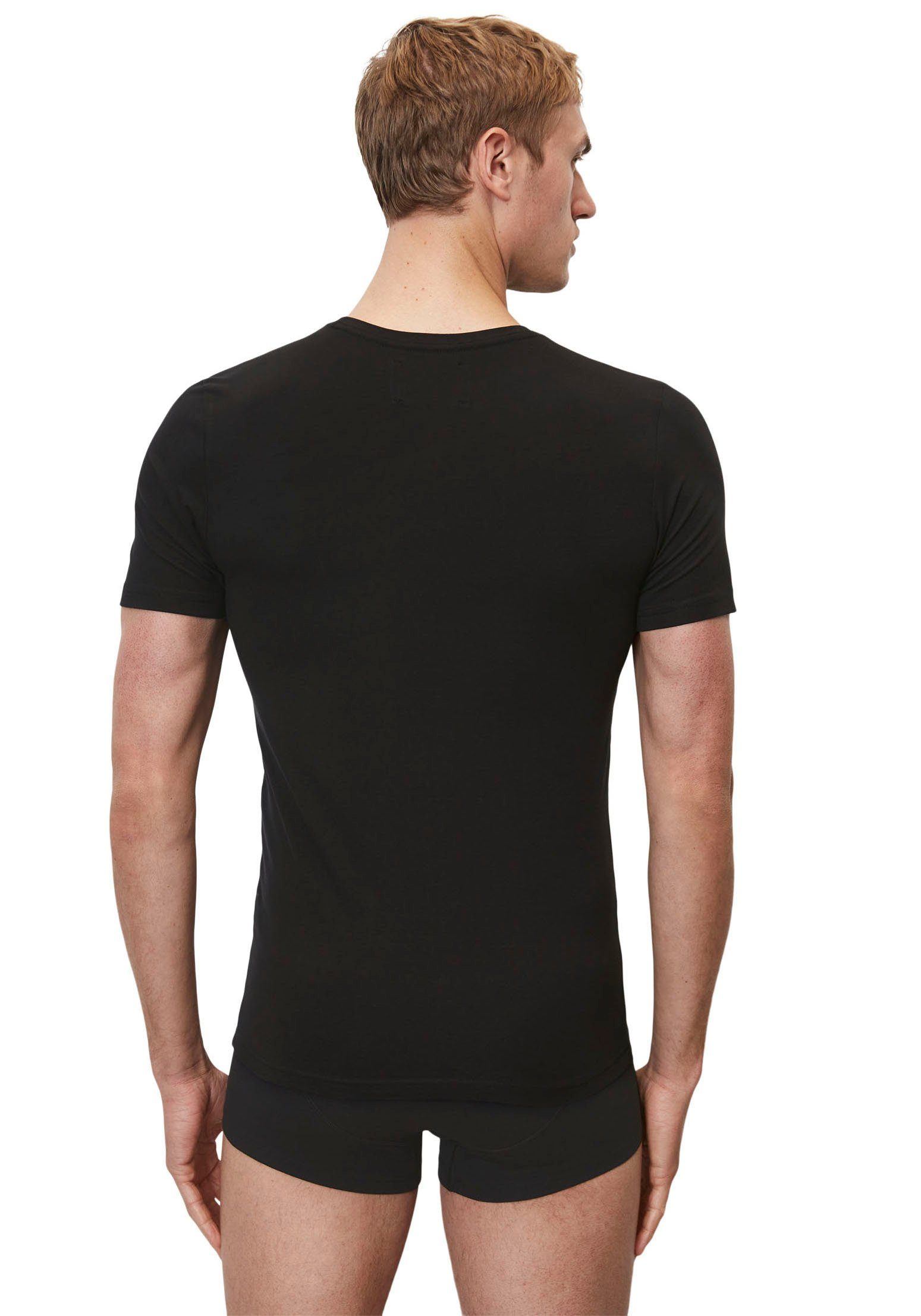 (Packung, schwarz O'Polo ESSENTIALS 3-tlg) Marc T-Shirt