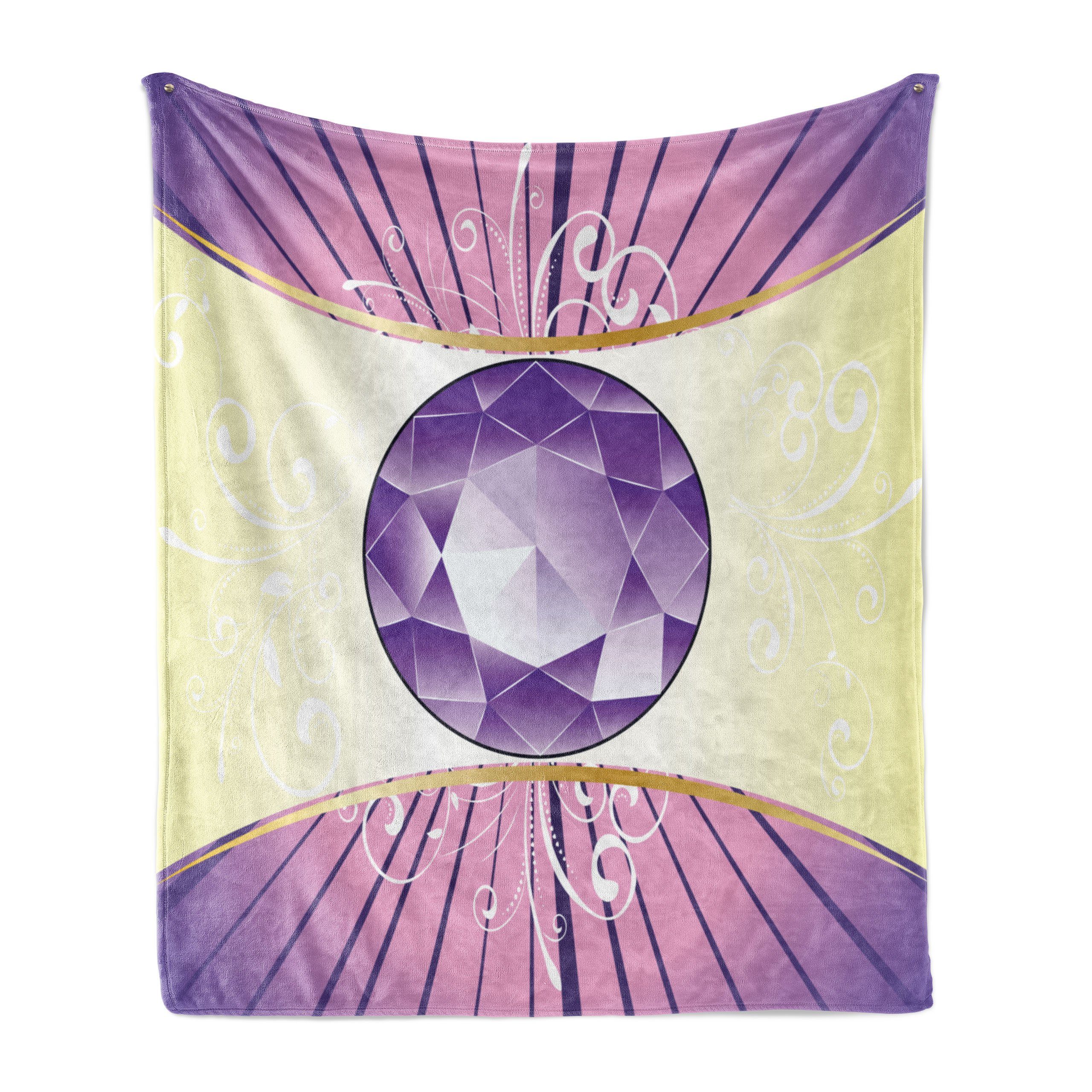 Amethyst Plüsch Abakuhaus, für Innen- Flourish Außenbereich, Edelstein-Theme den und Wohndecke Gemütlicher