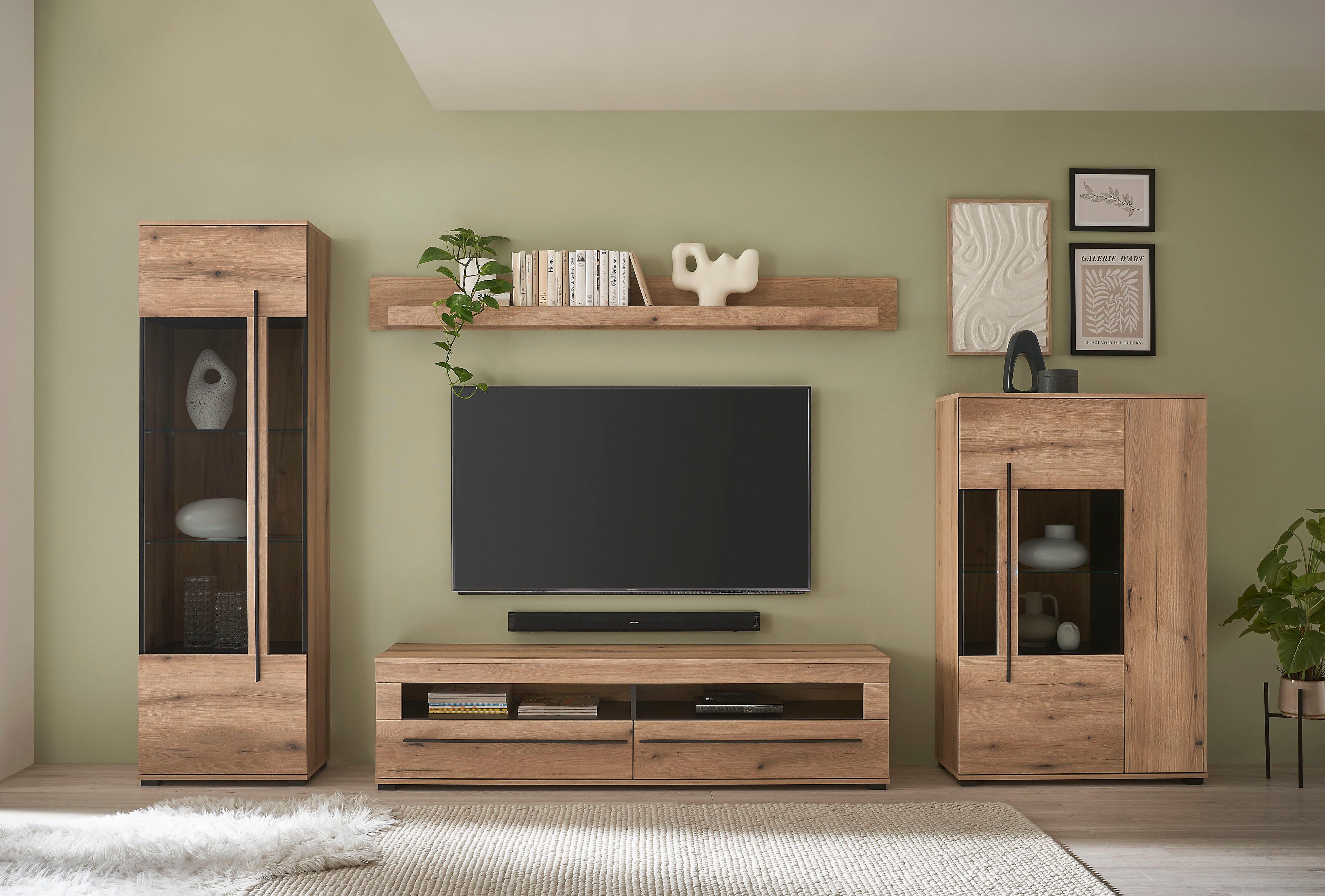 INOSIGN Wohnwand Cantara, moderne Anbauwand, Wohnzimmer-Set, in Eiche Evoke günstig online kaufen