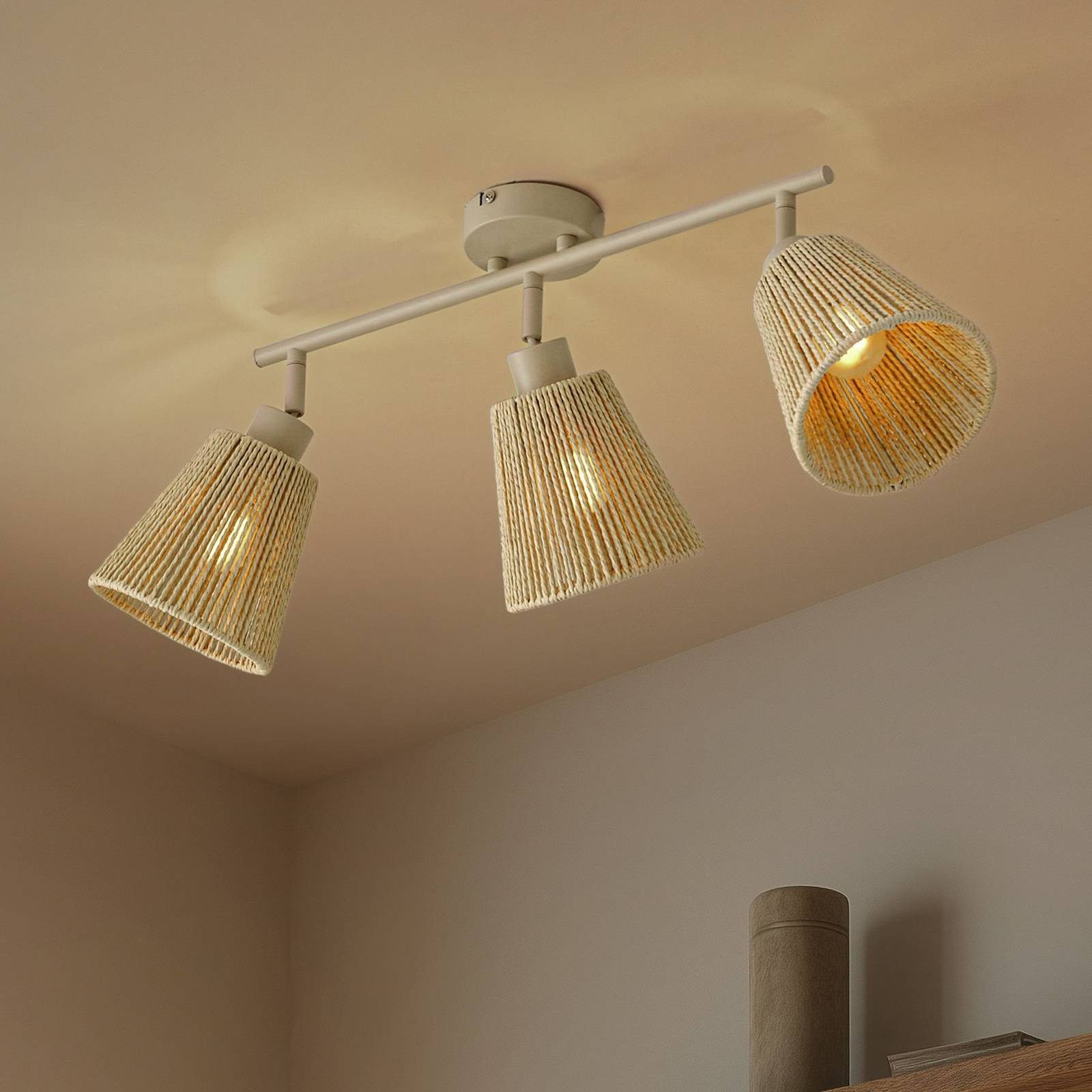Lindby Deckenleuchten Anuva, Creme IP20, 3 x 10 W LED