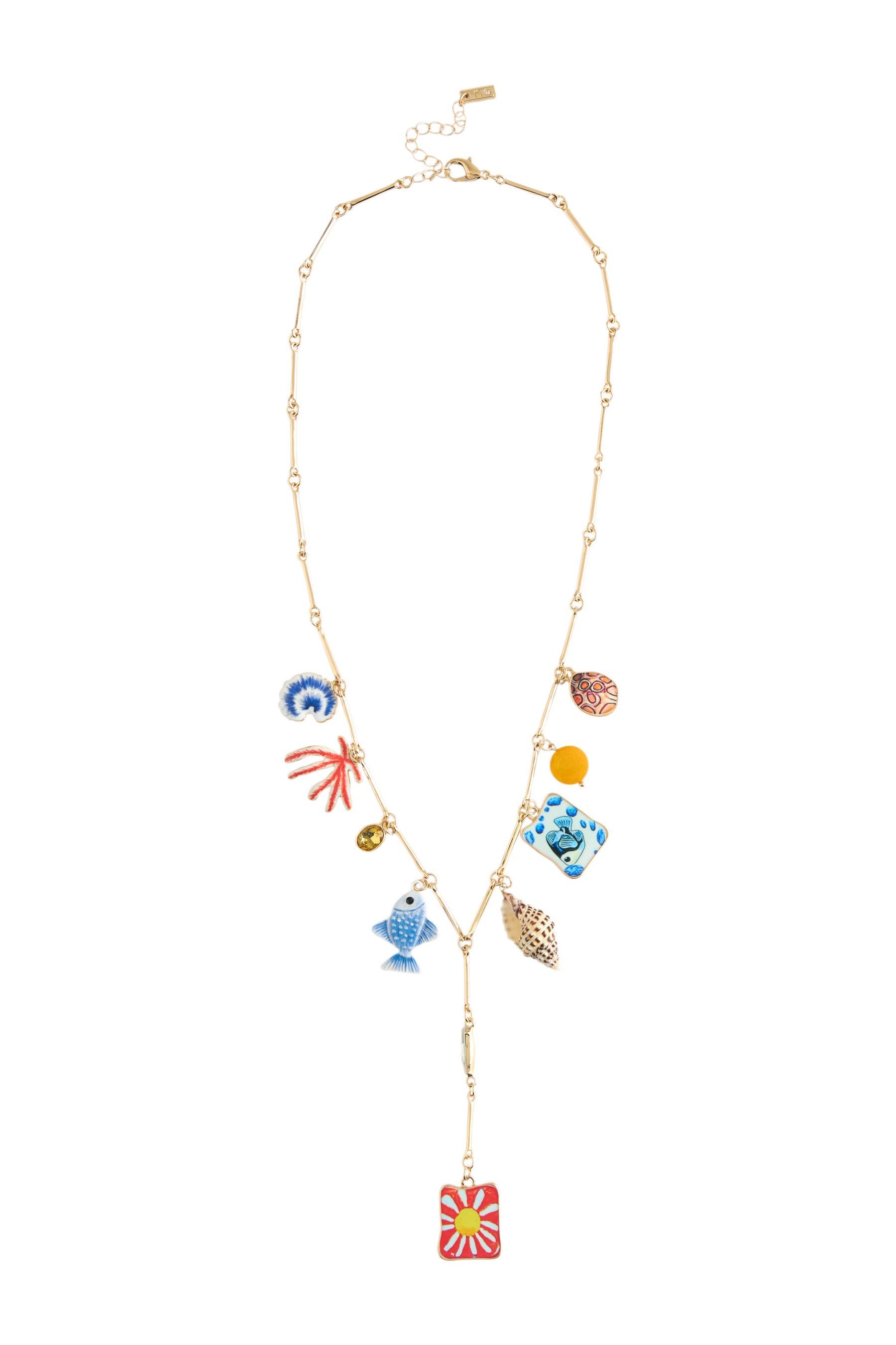 Charm-Kette Halskette mit Fisch-Anhänger