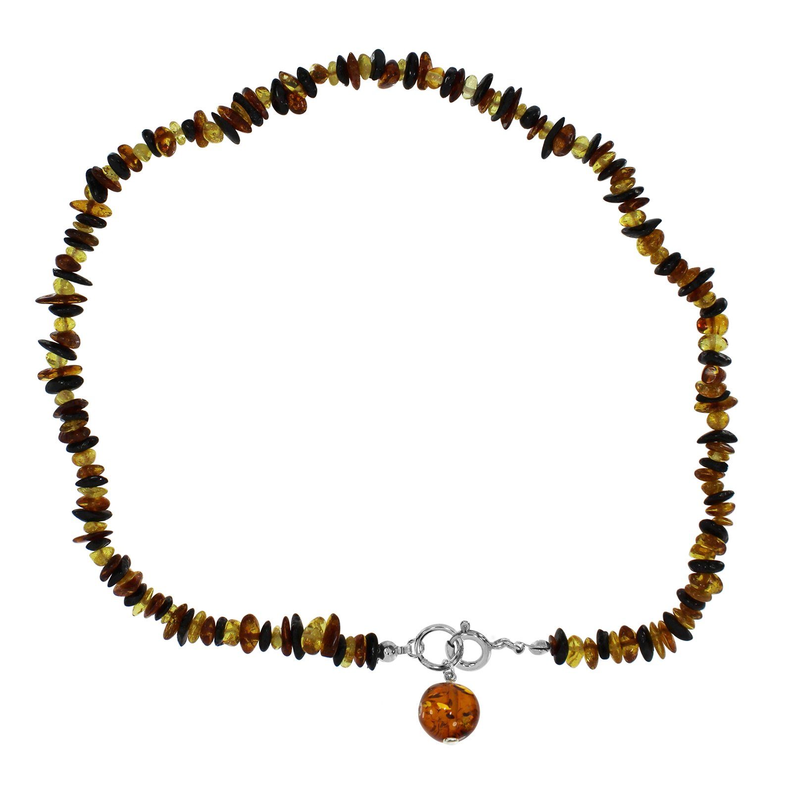 Valentinstagsgeschenk OSTSEE-SCHMUCK Kette ohne Anhänger - Kugel 12 mm - Bernstein -, (1-tlg), braun