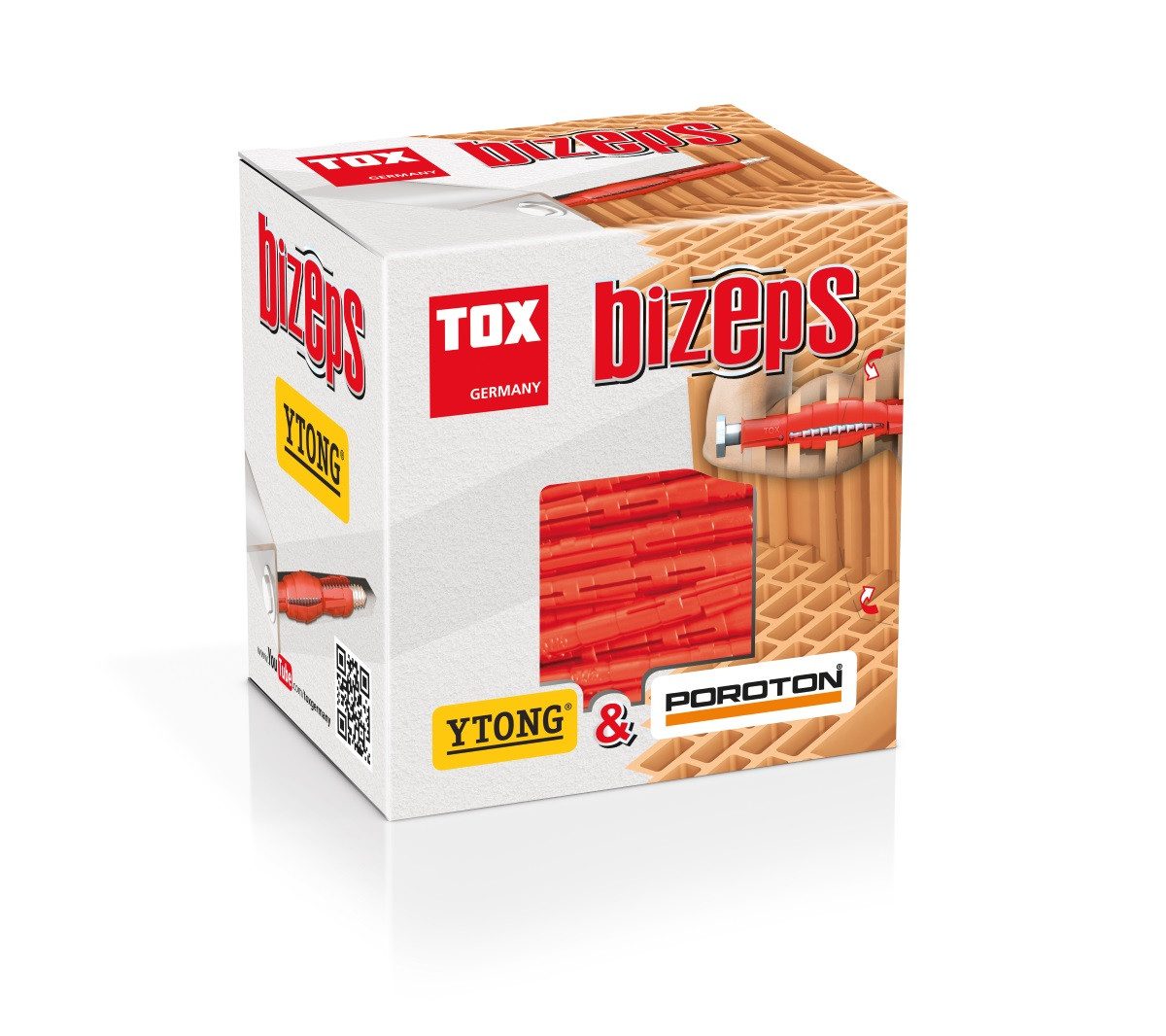 Tox Porenbetondübel Bizeps 10/90 KT - für Lochstein und Porenbeton, (25-tlg)