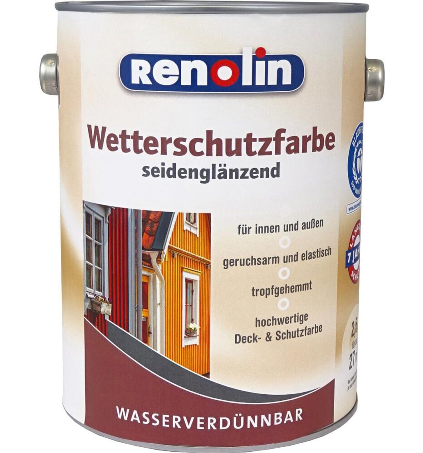 BURI 2x Ren Wetterschutzfarbe 2,5L Außen Politur Farben Lack Anstrich Möbel Holzpflegeöl