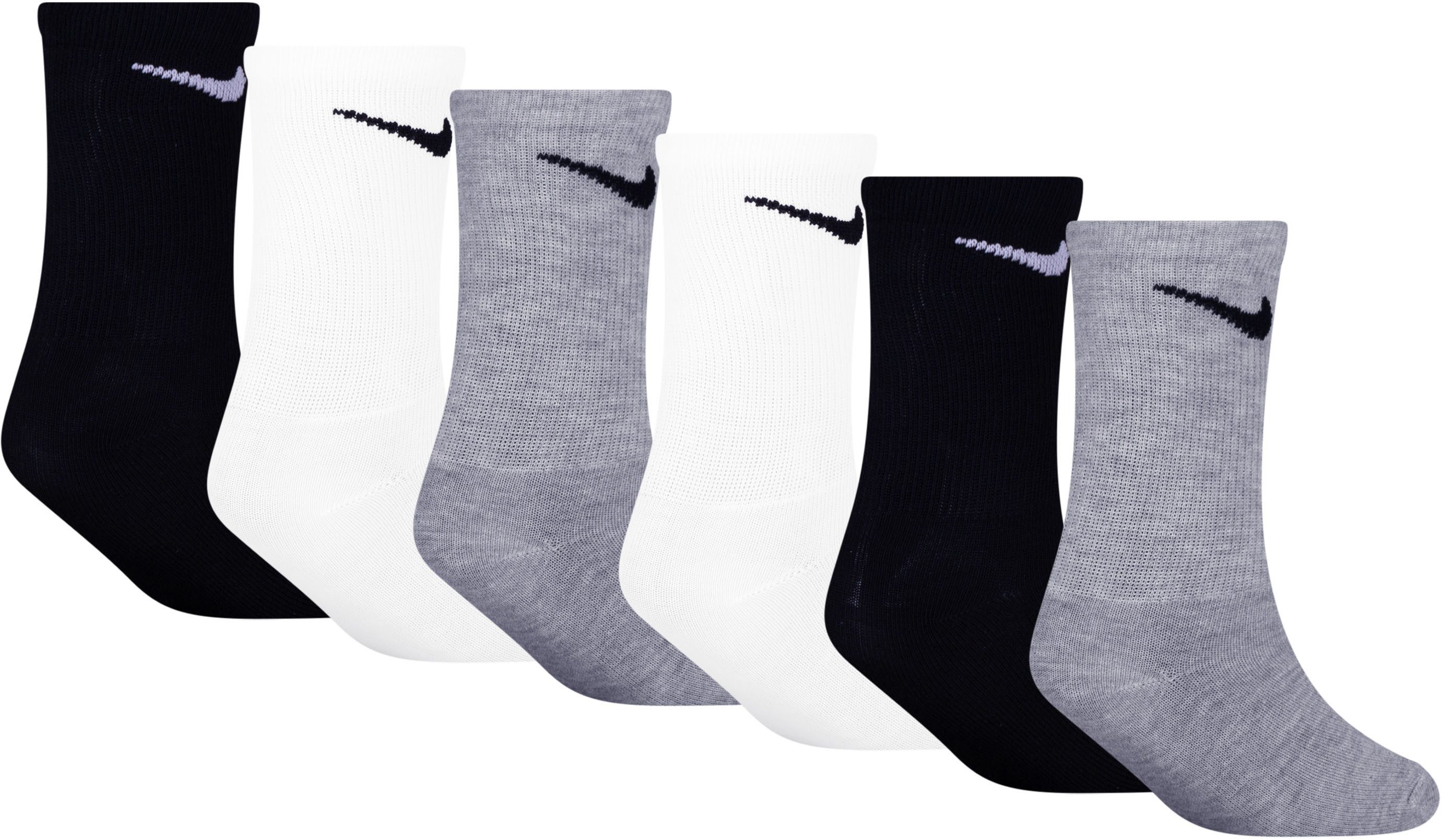 Nike Sportswear Sportsocken NIKE DF PERF BASIC CREW (6-Paar) atmungsaktiv, feuchtigkeitsregulierend, elastisches Material