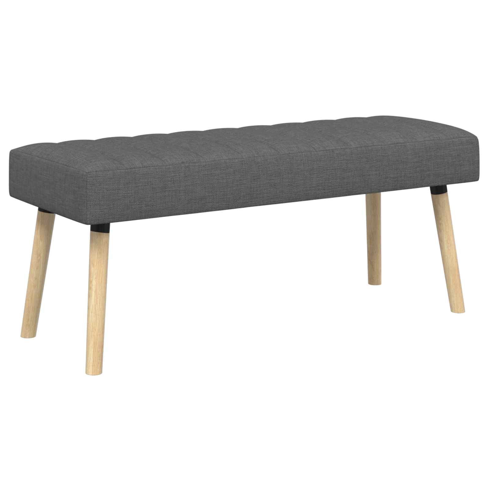 vidaXL Sitzbank Kanalgepolsterte Bank Dunkelgrau 110 x 40 x 46 cm Stoff (1-St)