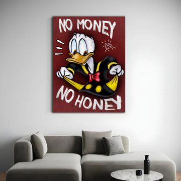 Art100 Leinwandbild No Money Duck Pop Art Leinwandbild Kunst