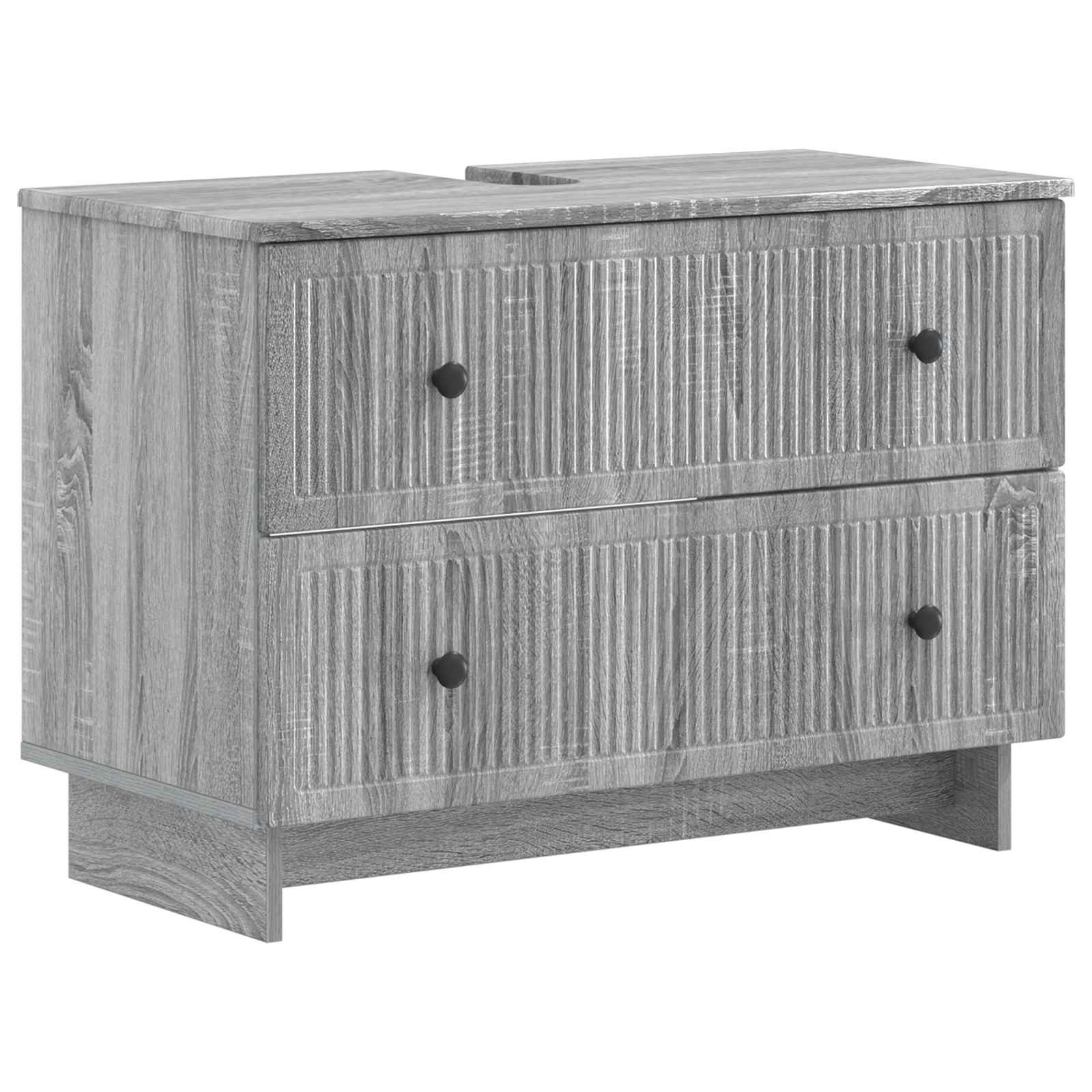 vidaXL Gartenlounge-Set 2-teiliges Badezimmer Schrank Set EDE Sonoma-Grau Holzwerkstoff