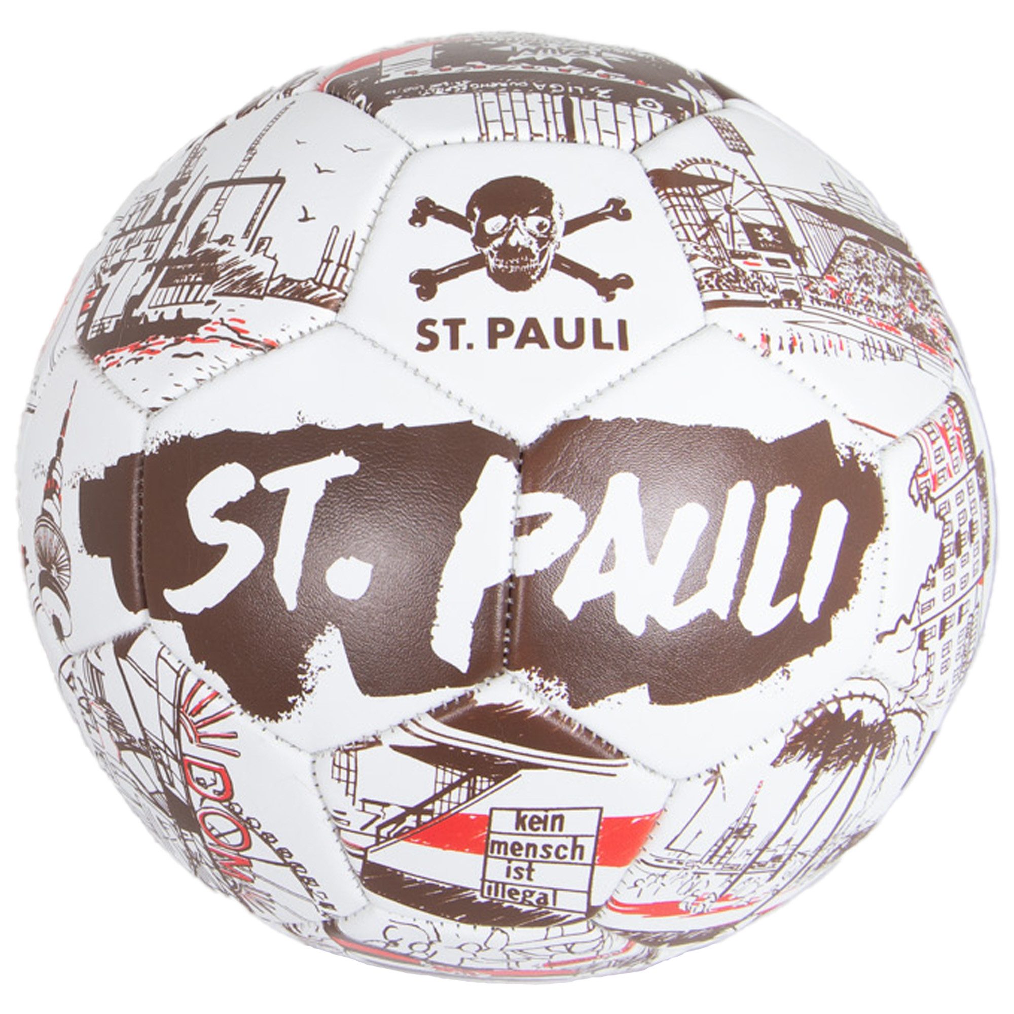 FC St. Pauli Fußball FC St. Pauli - Ball FC ST. PAULI Größe 5 - braun-weiß-rot