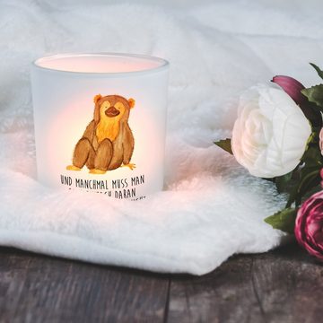 Mr. & Mrs. Panda Windlicht Affe - Transparent - Geschenk, Teelichter, Wildtiere, Kerzenlicht, Te (1 St), Liebevolles Design