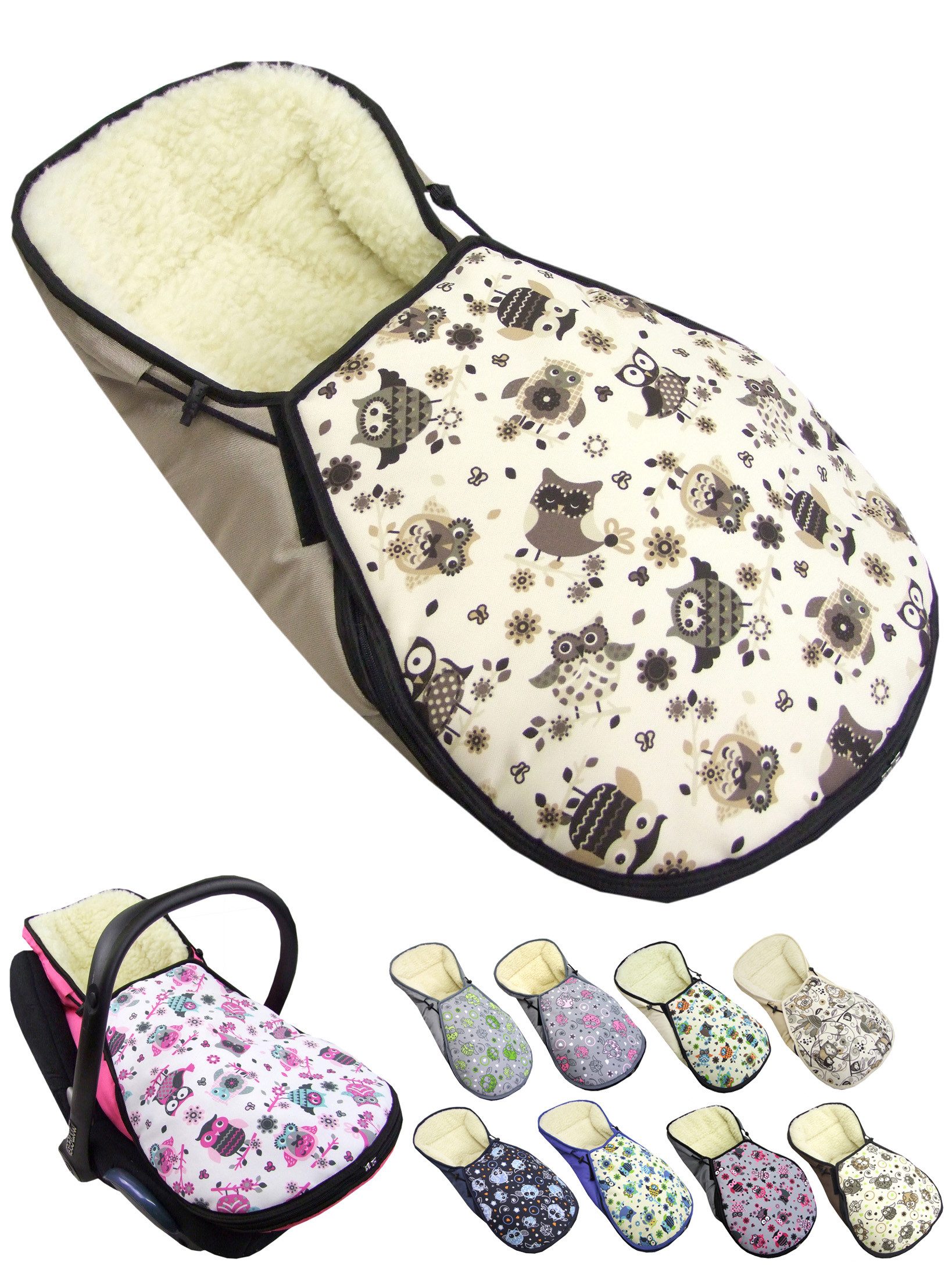 Fußsack Winterfußsack für Babyschale kompatibel mit Maxi-Cosi mit Wolle