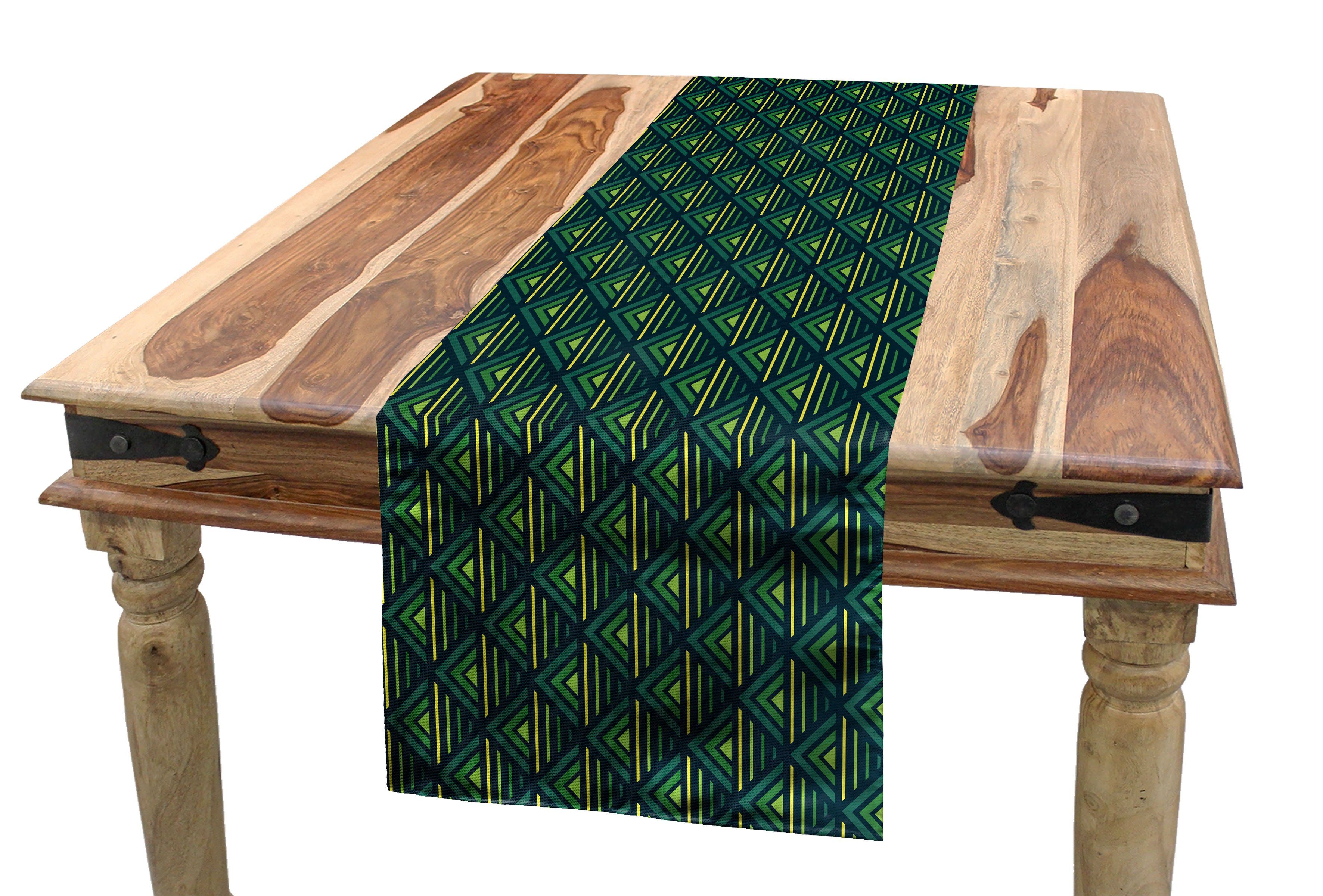 Abakuhaus Tischläufer Esszimmer Küche Rechteckiger Dekorativer Tischläufer, geometrische Rhombus Moderne grüne Kunst