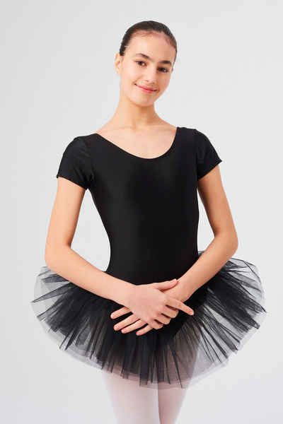 tanzmuster Tüllkleid Ballett Tutu Alina mit kurzem Arm Ballettkleid mit Tüllrock für Mädchen
