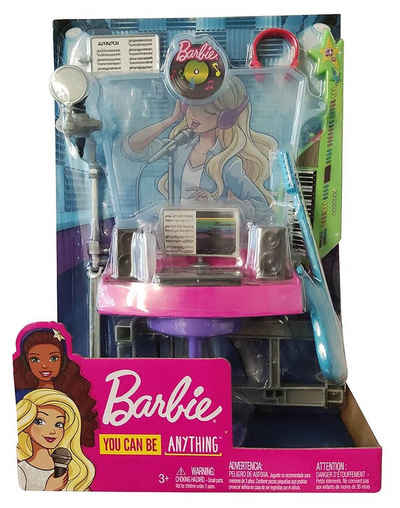 Barbie Anziehpuppe Mattel Barbie GJL67 You can be Anything Barbie Ber (Packung, 6-tlg., inkl. Stuhl, Musiktisch mit Computer und Lautsprechern, Gitarre, einem Umhängekeyboard und einem Mikrofon, um neue Songs auszuprobieren und aufzunehmen)