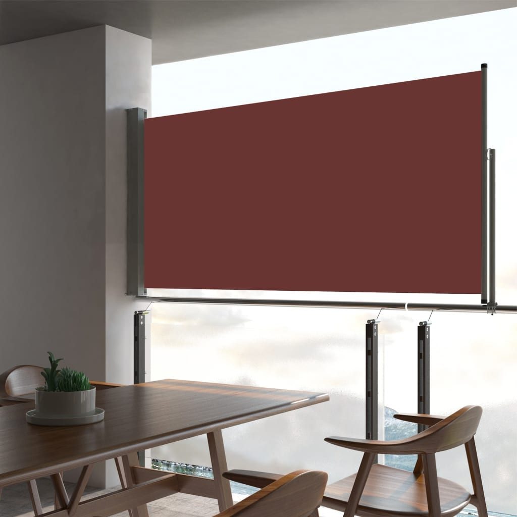 vidaXL Seitenmarkise 80 x 300 cm Ausziehbare Seitenmarkise 80x300 cm Braun