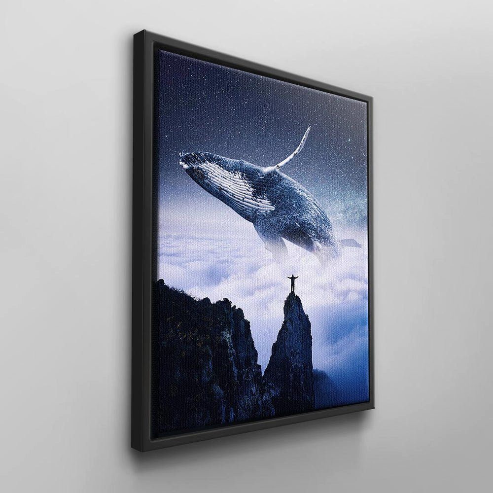 Wal im Himmelszelt DOTCOMCANVAS® von Leinwandbild, Wandbild ohne Modernes Rahmen