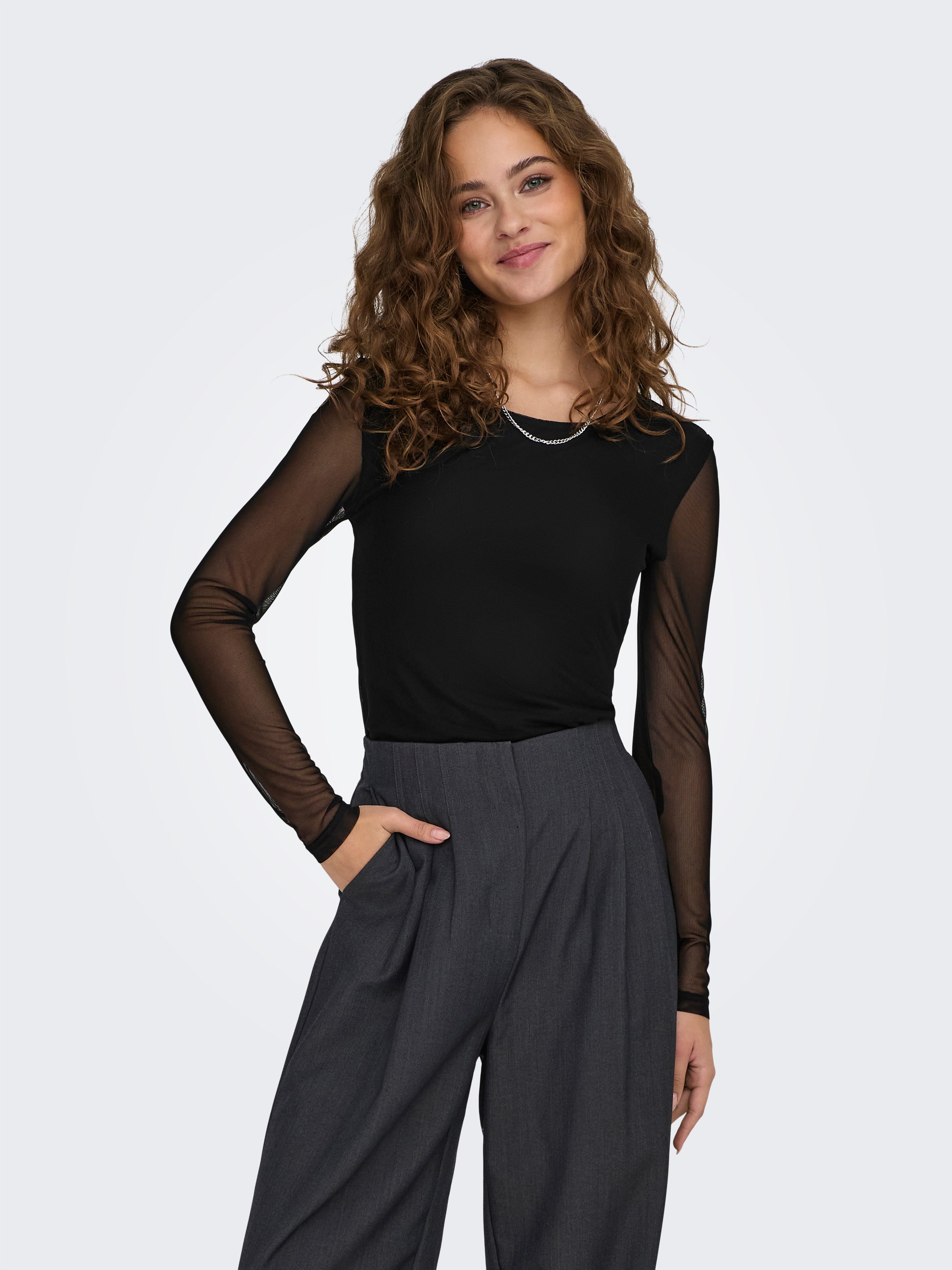 ONLY Langarmbody ONLTERESSA L/S O-NECK BODY BOX JRS