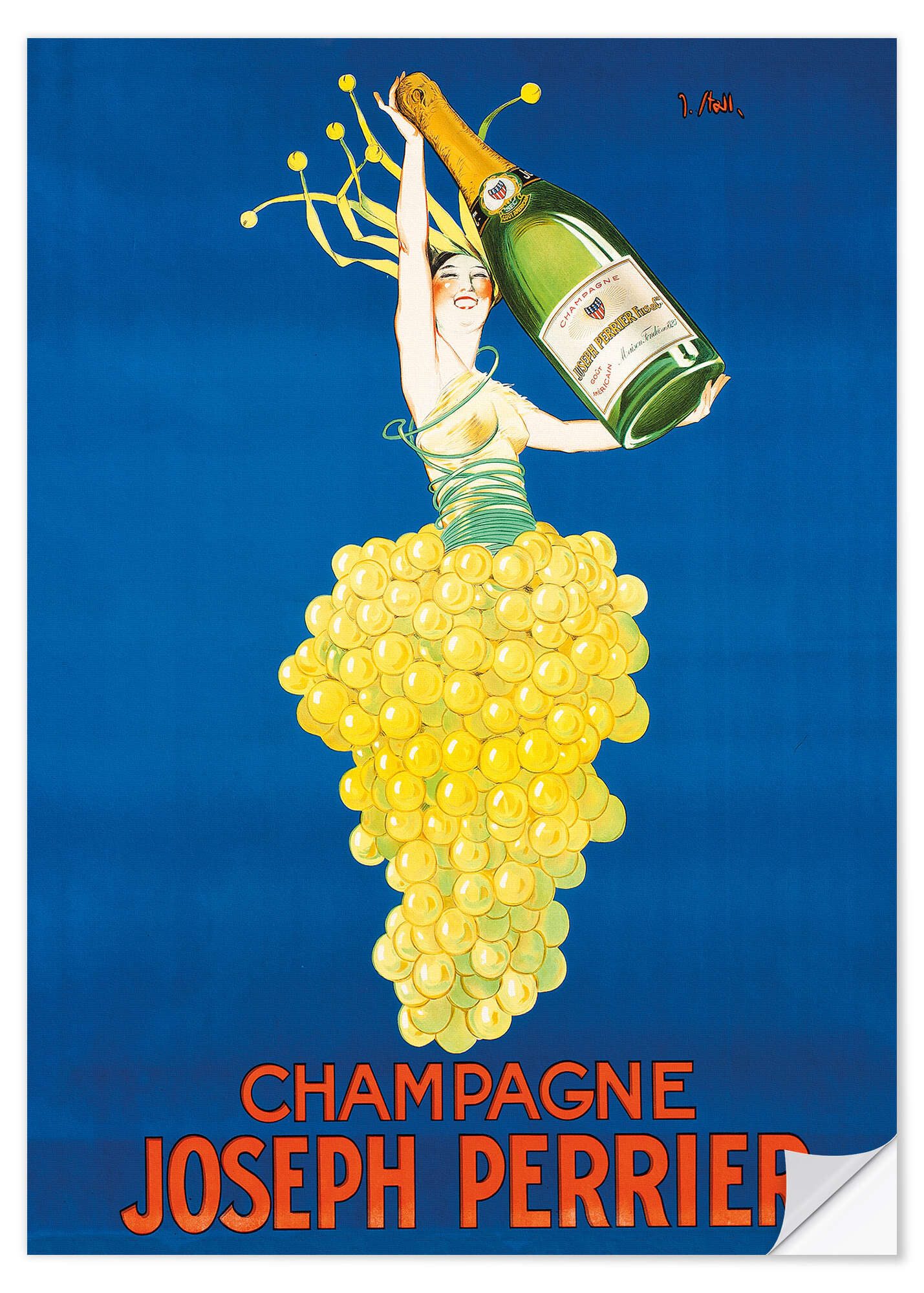 Posterlounge Wandfolie Clement André Lapuszewski, Champagne Joseph Perrier, Illustration