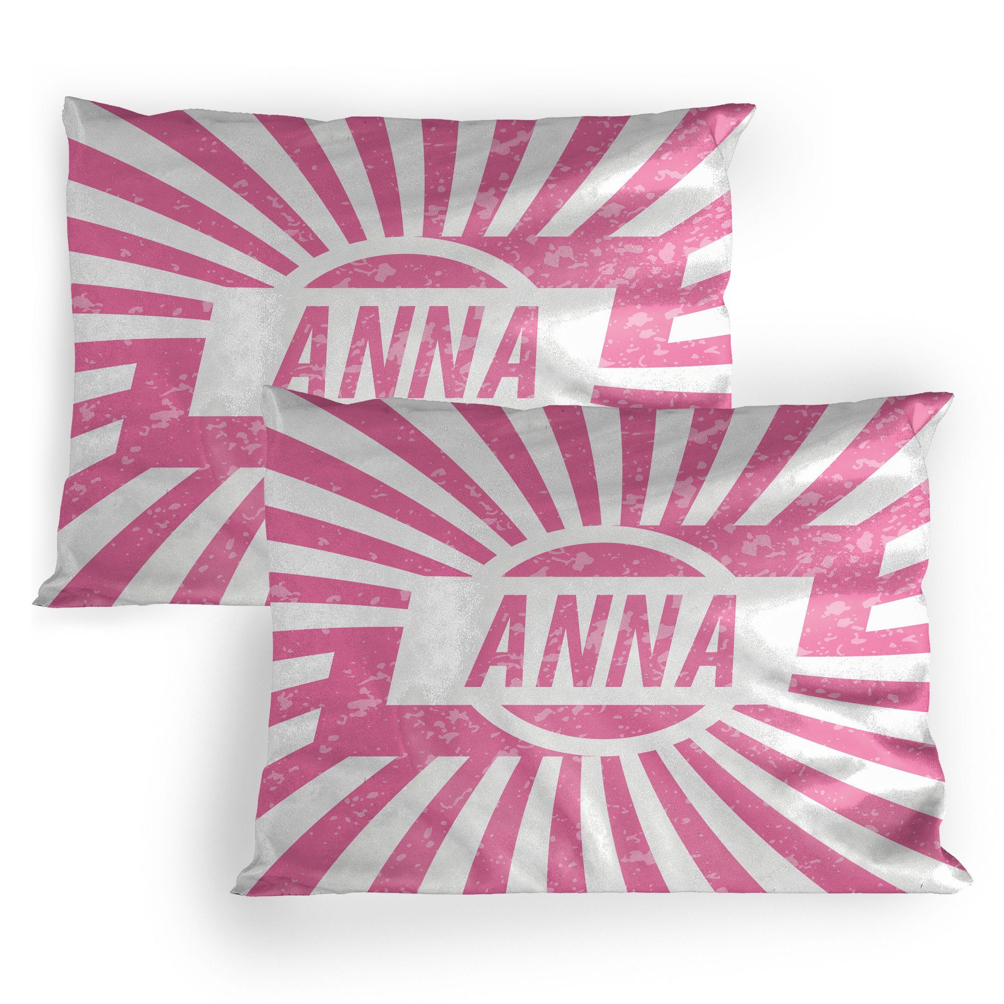 Kissenbezüge Dekorativer Standard Gedruckter Kissenbezug, Abakuhaus (2 Stück), Anna Retro Art-Mädchen-Name