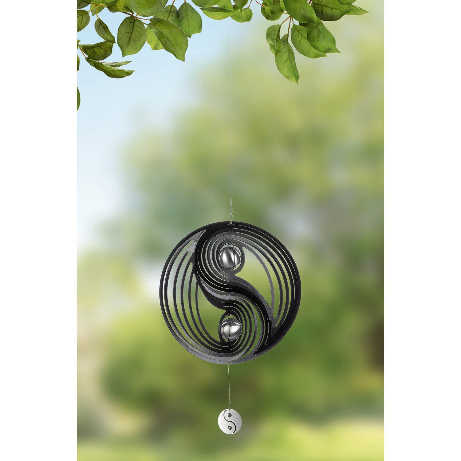 GILDE Windspiel GILDE Girlande Yin Yang - schwarz - H. 108cm x B. 38cm (1 Stück)