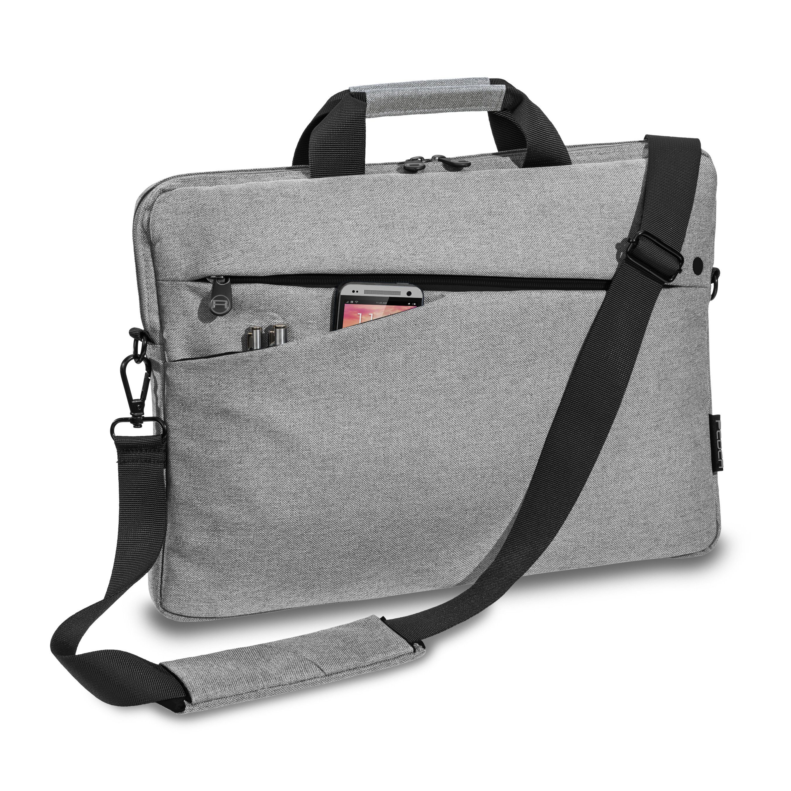 PEDEA Laptoptasche FASHION Umhängetasche mit Polsterung 13,3 / 15,6 / 17,3 Zoll, Umhängetasche mit dicken Polsterung und fleeceartigem Innenfutter