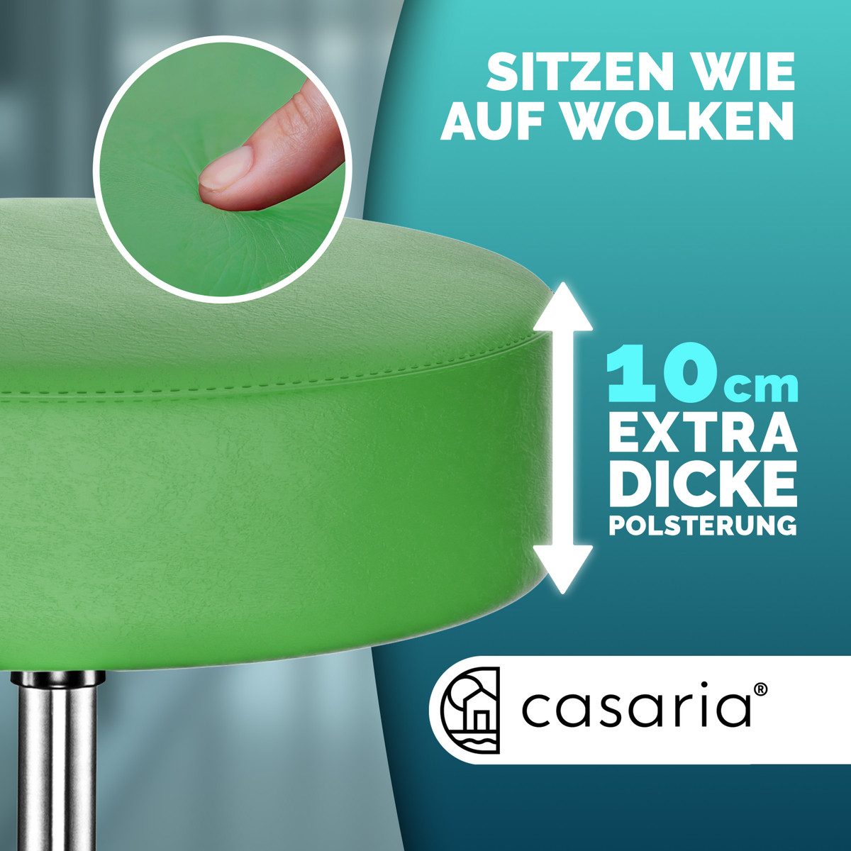 Casaria Drehhocker, Höhenverstellbar 10cm Polsterung 46-60cm günstig online kaufen