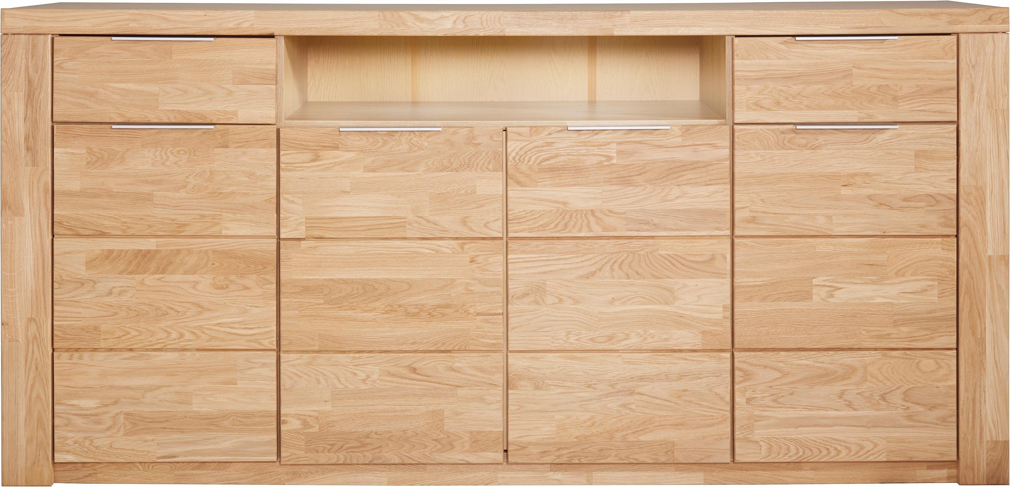 OTTO home Sideboard Zara 2 Schubkästen, 7 Fächer, B/T/H: 200cm/40cm/95cm, Metallgriffe, Eiche – Bild 2 von 5
