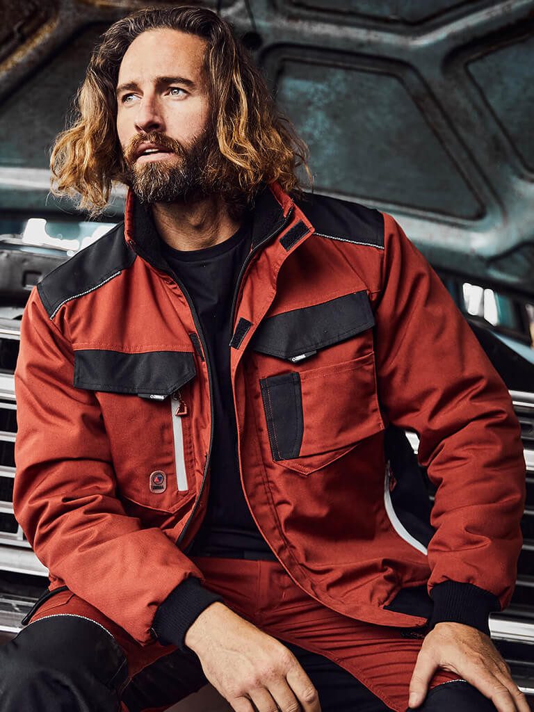 Terrax Workwear Arbeitsjacke Herren Pilotenjacke mit Stehkragen und reflektierenden Details