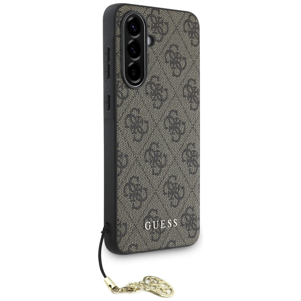 Guess Handyhülle Galaxy A56 Logo Kunstleder braun mit Kette goldfarbig 6,7 Zoll, Kantenschutz – Bild 3 von 5